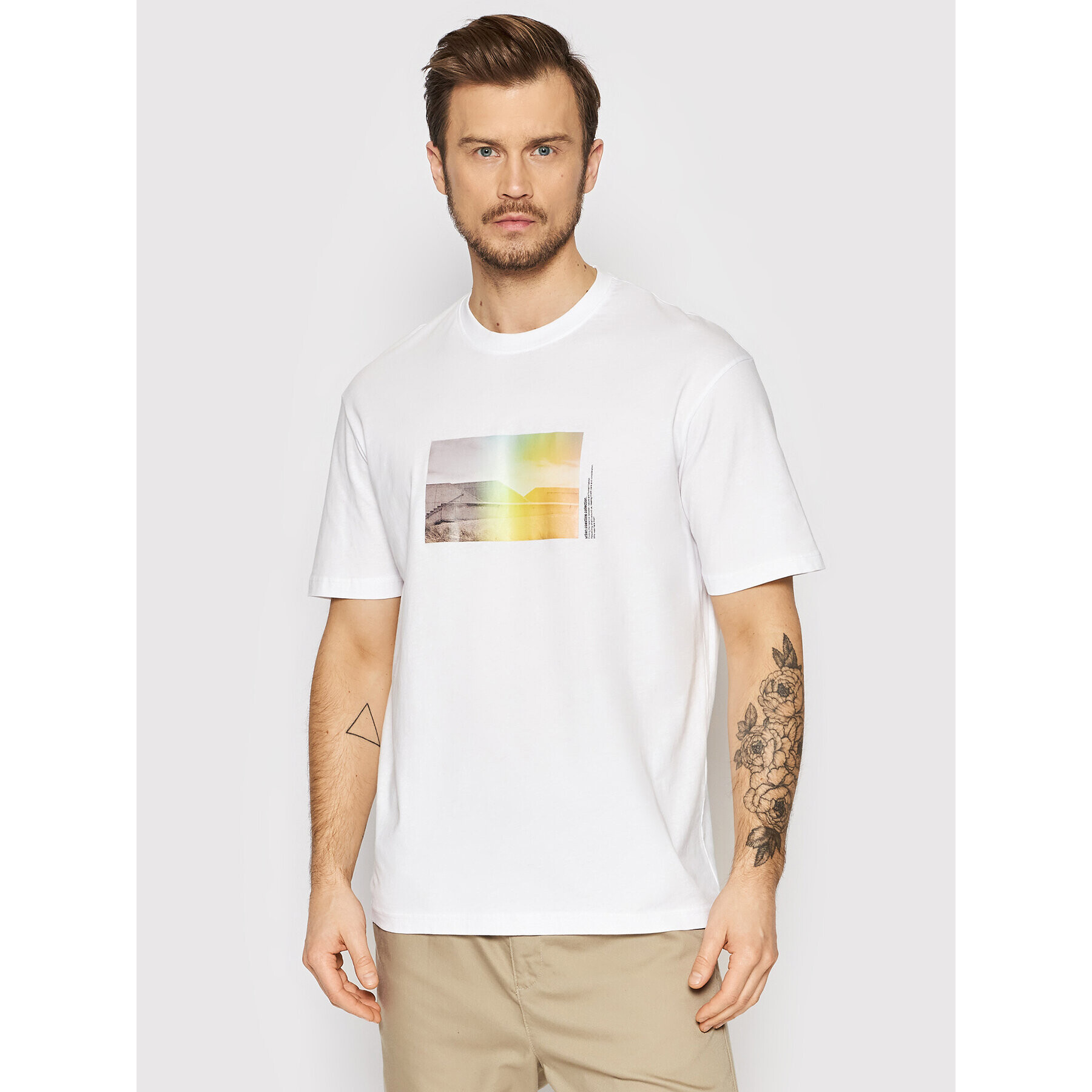 Selected Homme T-Shirt Gunther 16083376 Bílá Loose Fit - Pepit.cz