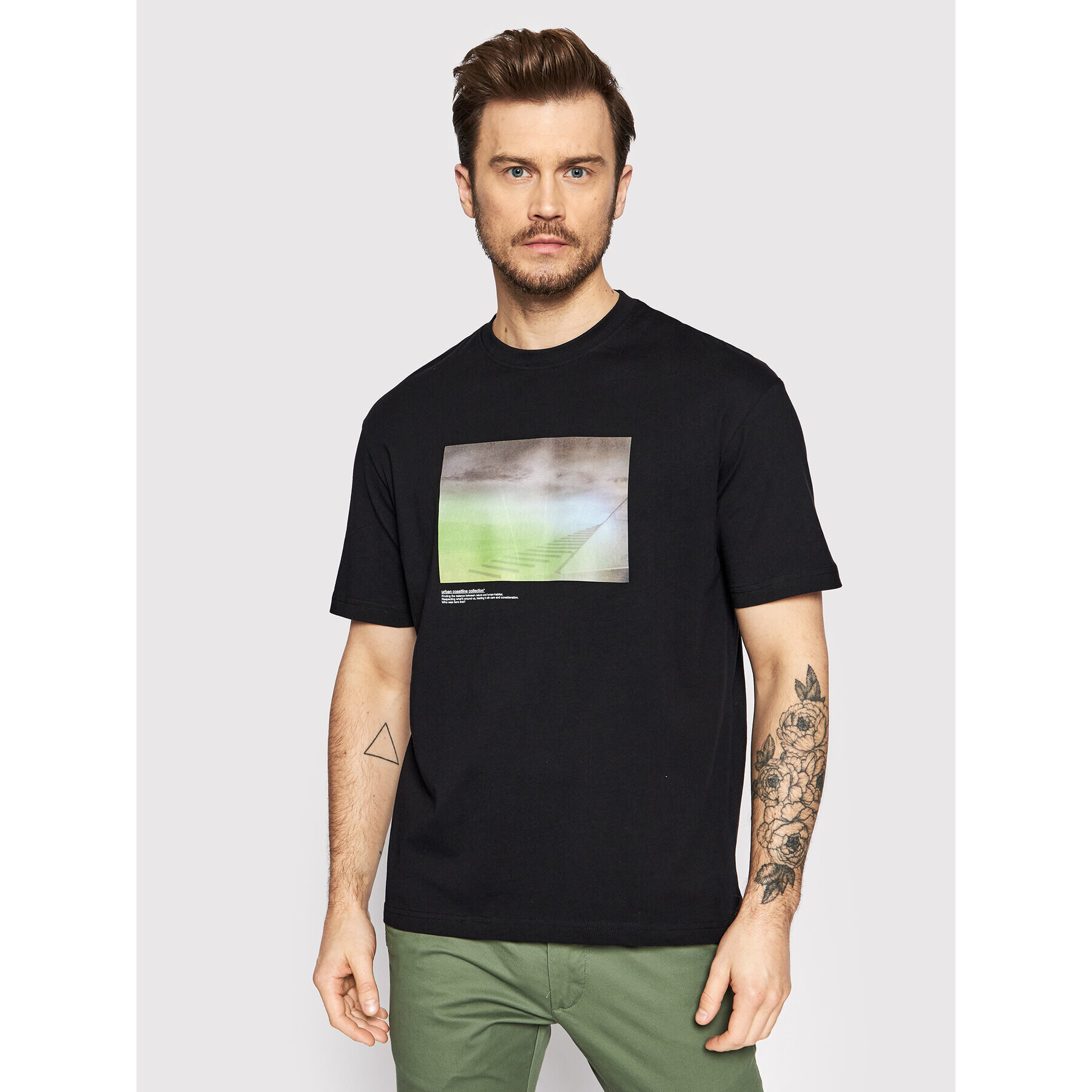 Selected Homme T-Shirt Gunther 16083376 Černá Loose Fit - Pepit.cz