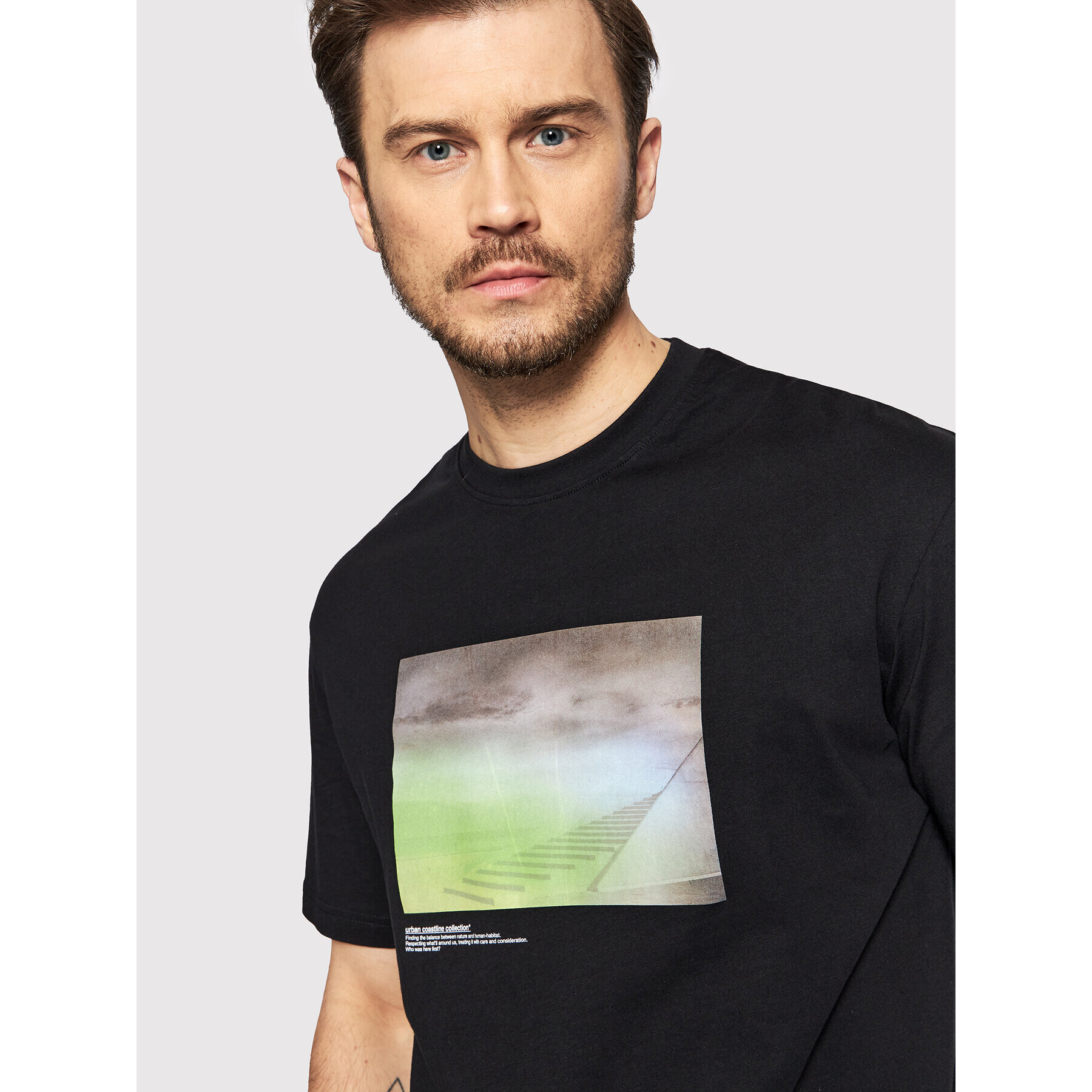 Selected Homme T-Shirt Gunther 16083376 Černá Loose Fit - Pepit.cz