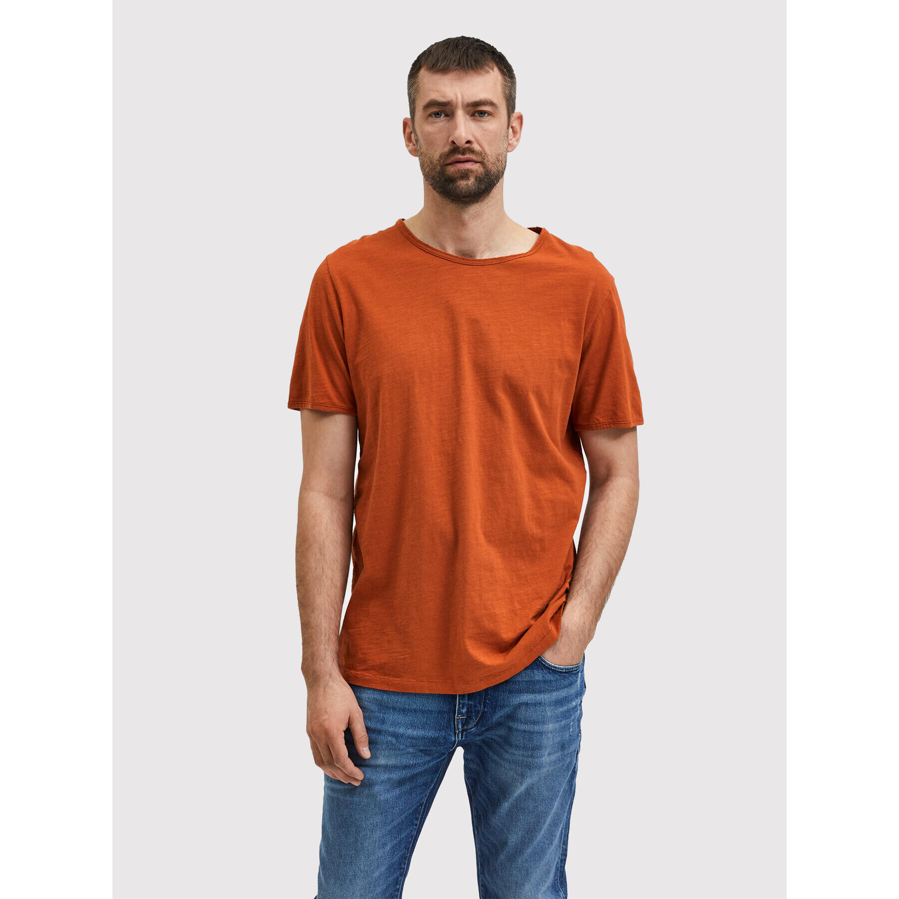 Selected Homme T-Shirt Morgan 16071775 Hnědá Regular Fit - Pepit.cz