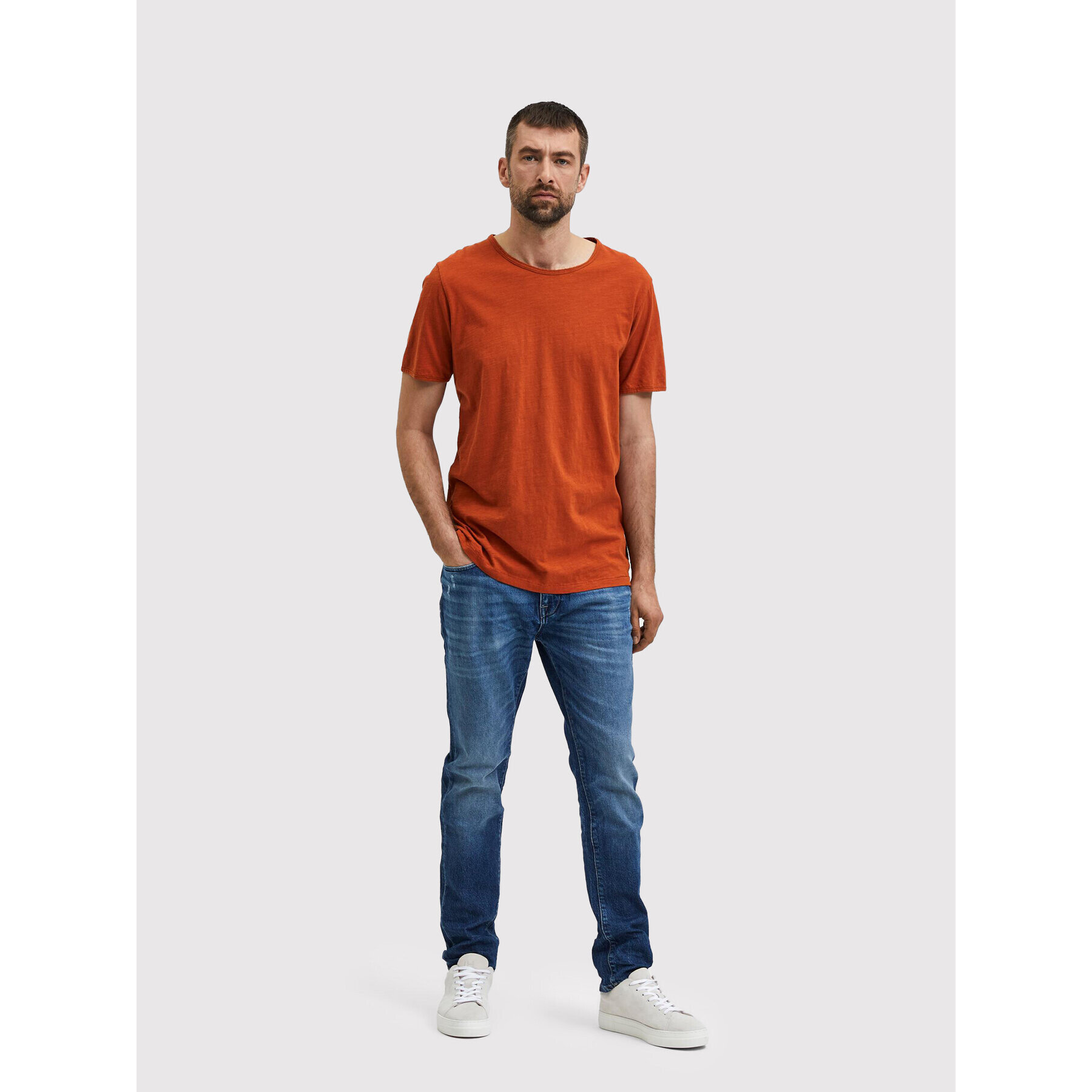 Selected Homme T-Shirt Morgan 16071775 Hnědá Regular Fit - Pepit.cz