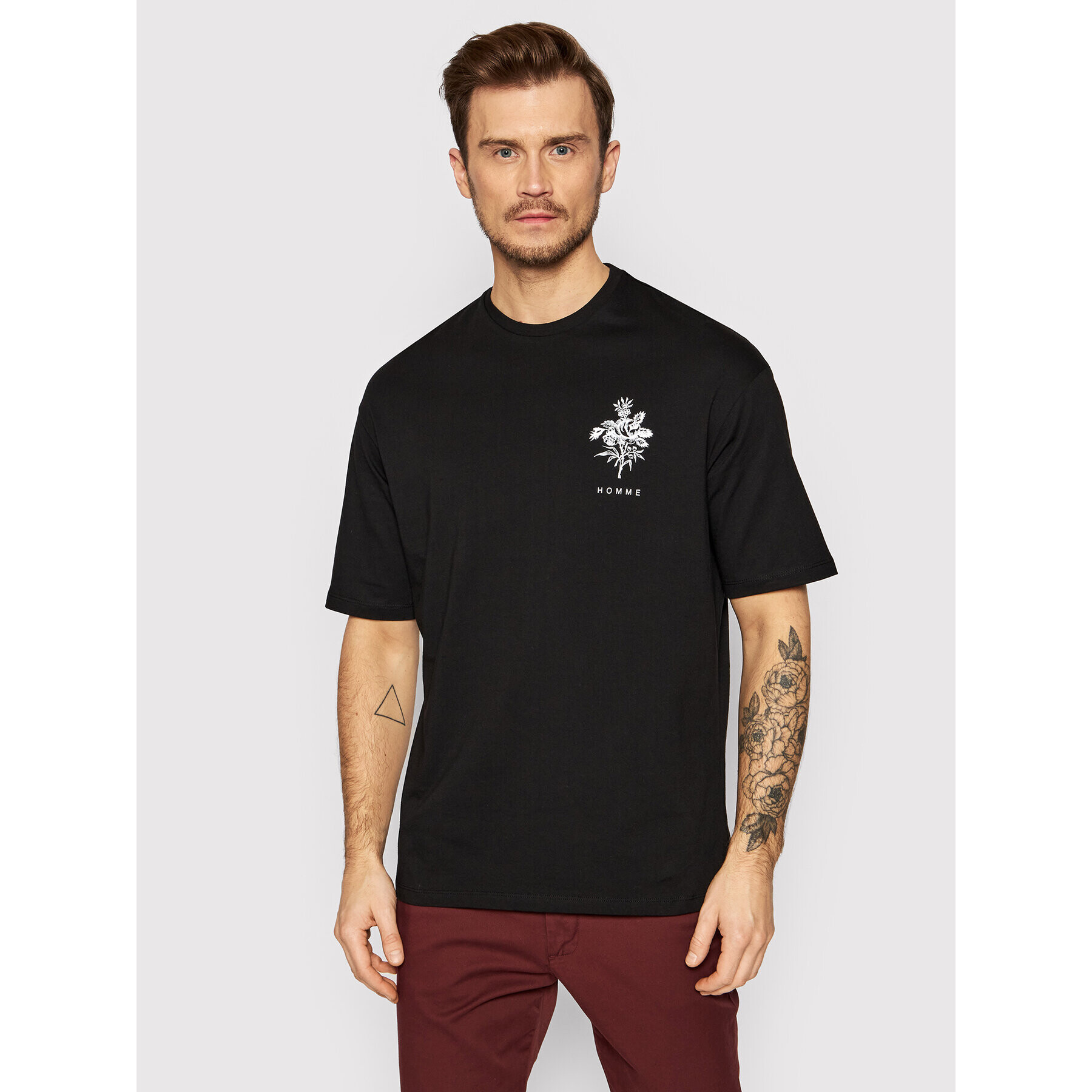 Selected Homme T-Shirt Paw 16086028 Černá Relaxed Fit - Pepit.cz