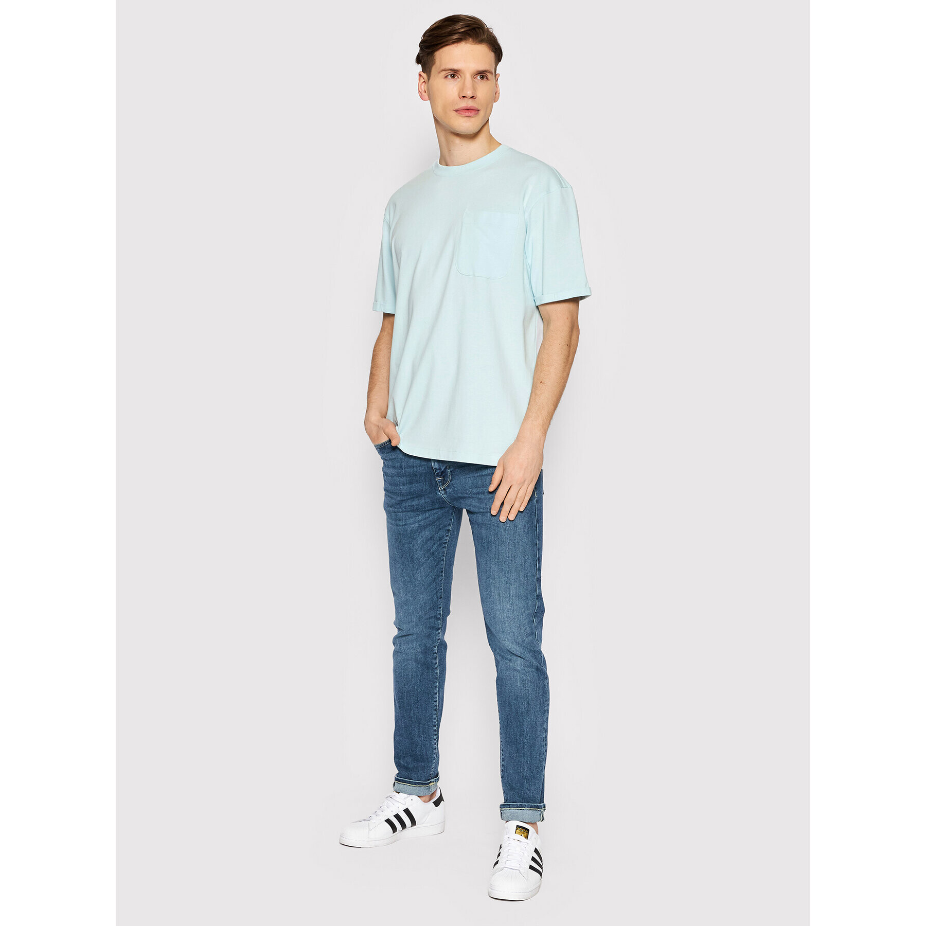 Selected Homme T-Shirt Roald 16083402 Modrá Loose Fit - Pepit.cz