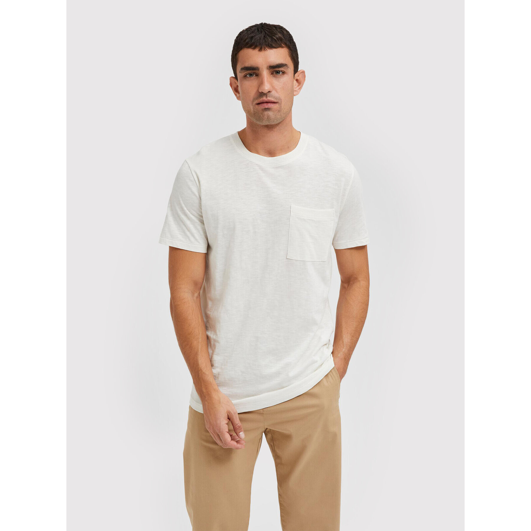 Selected Homme T-Shirt Rockford 16083432 Bílá Regular Fit - Pepit.cz