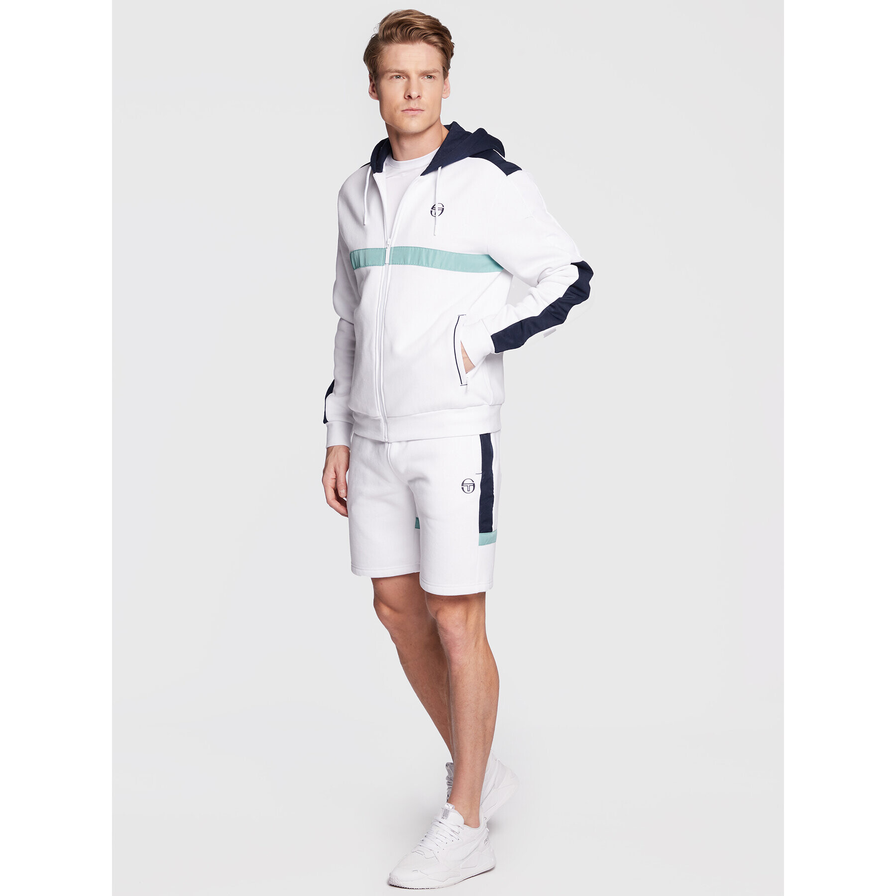 Sergio Tacchini Sportovní kraťasy Ginnico 39843 Bílá Regular Fit - Pepit.cz