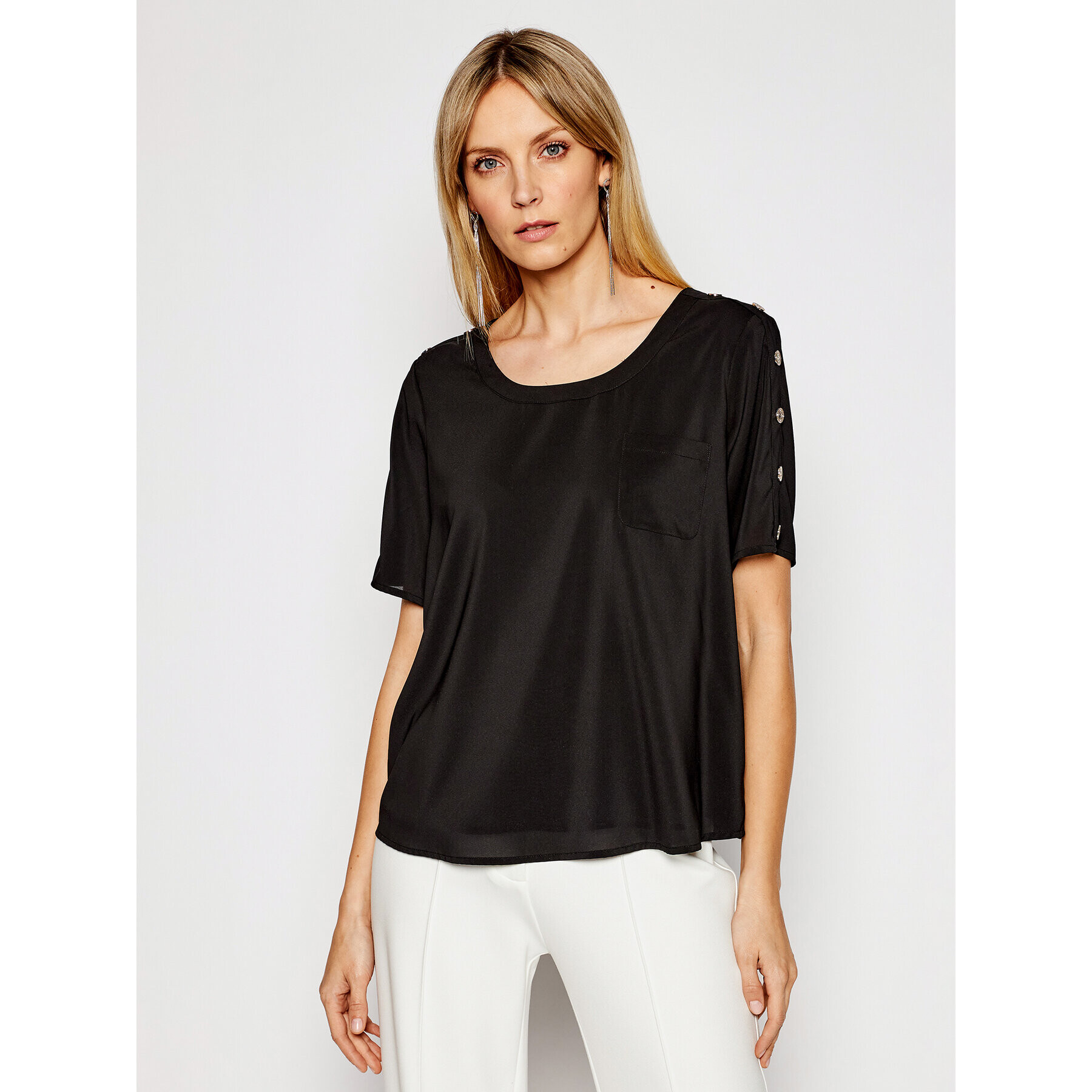 Silvian Heach Halenka Blouse Haddada CVP19218BL Černá Regular Fit - Pepit.cz