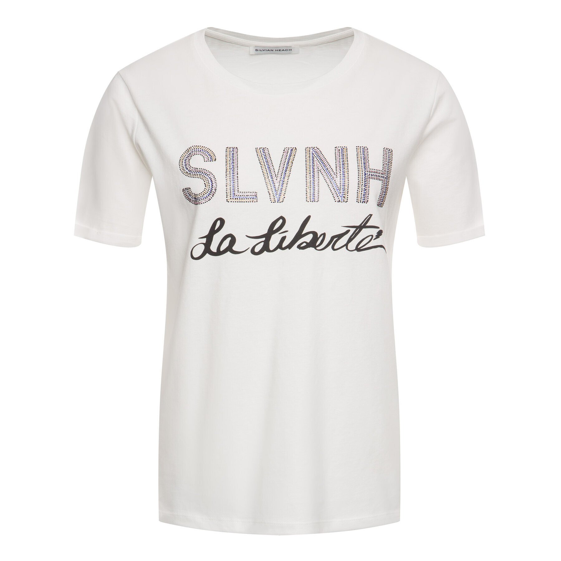 Silvian Heach T-Shirt Stitten PGA19022TS Bílá Regular Fit - Pepit.cz