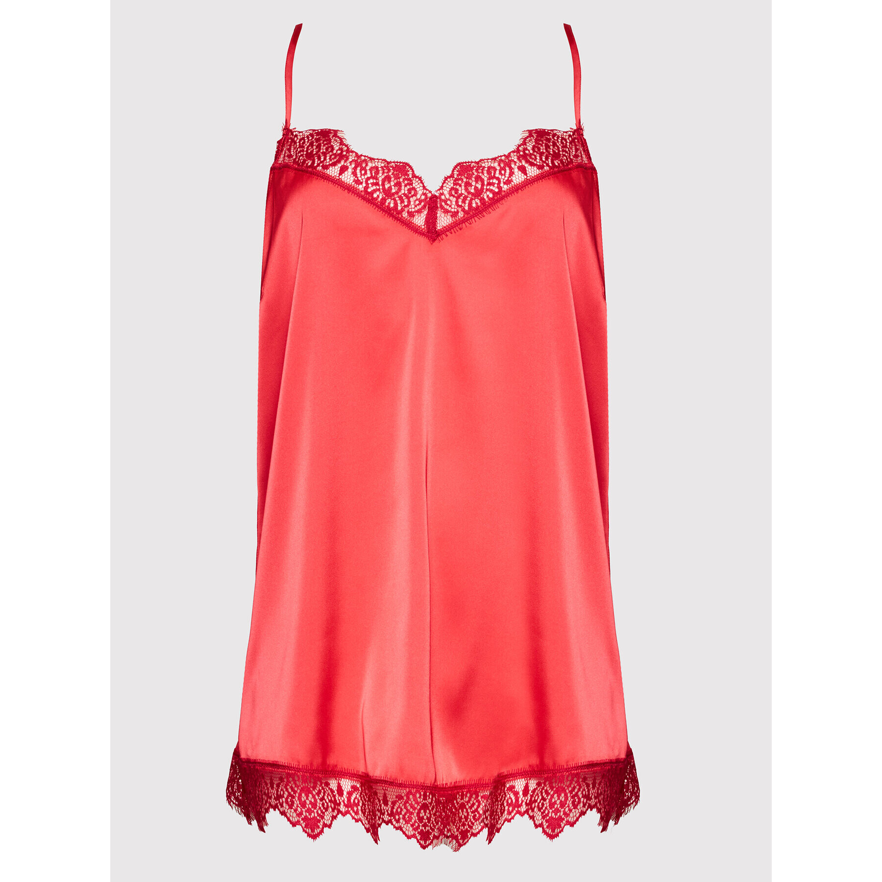 Simone Pérèle Pyžamový top Satin Secrets 23H900 Červená Relaxed Fit - Pepit.cz