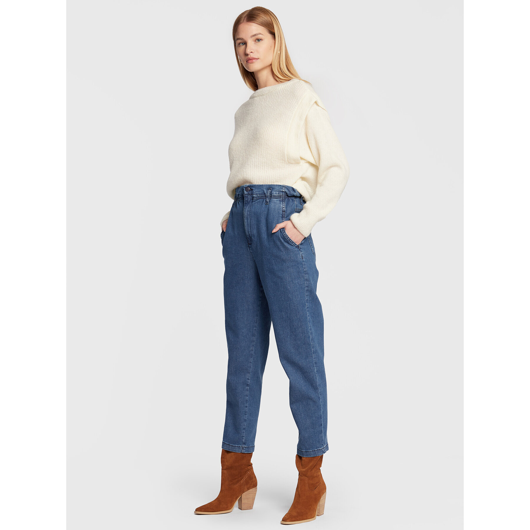 Sisley Jeansy 4Z9RLE018 Modrá Relaxed Fit - Pepit.cz