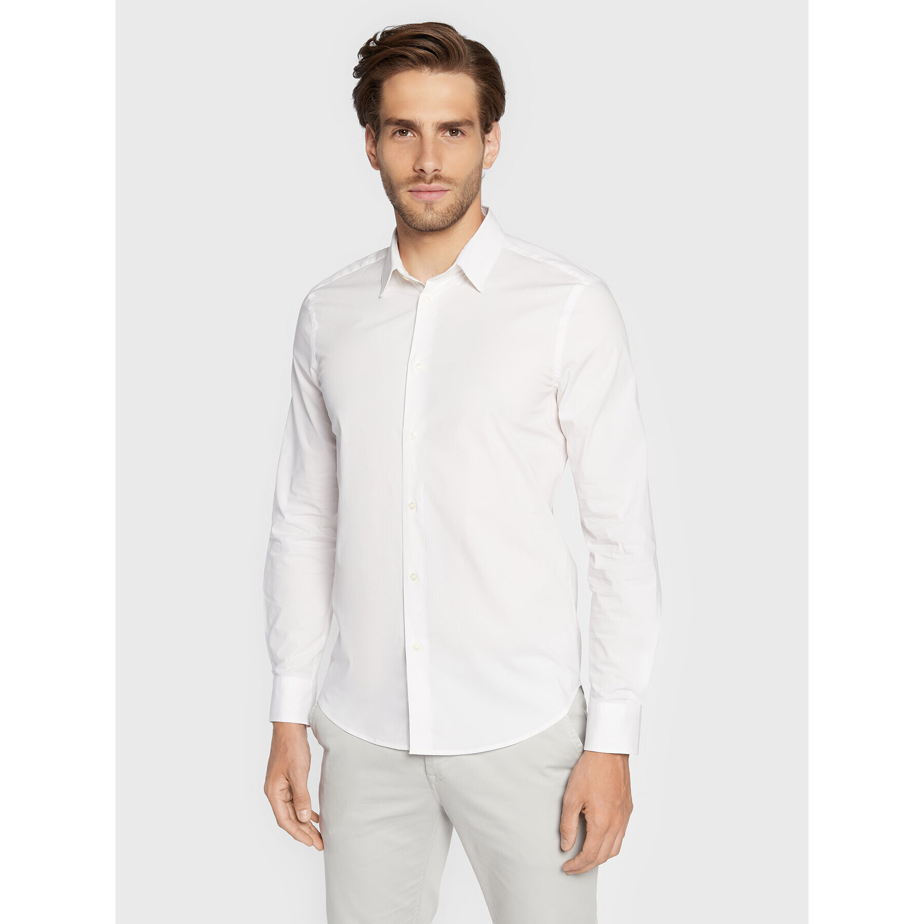 Sisley Košile 5CNX5QL19 Bílá Slim Fit - Pepit.cz