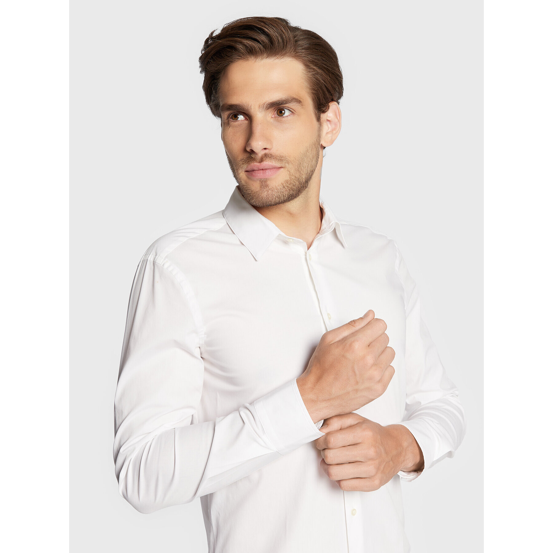 Sisley Košile 5CNX5QL19 Bílá Slim Fit - Pepit.cz