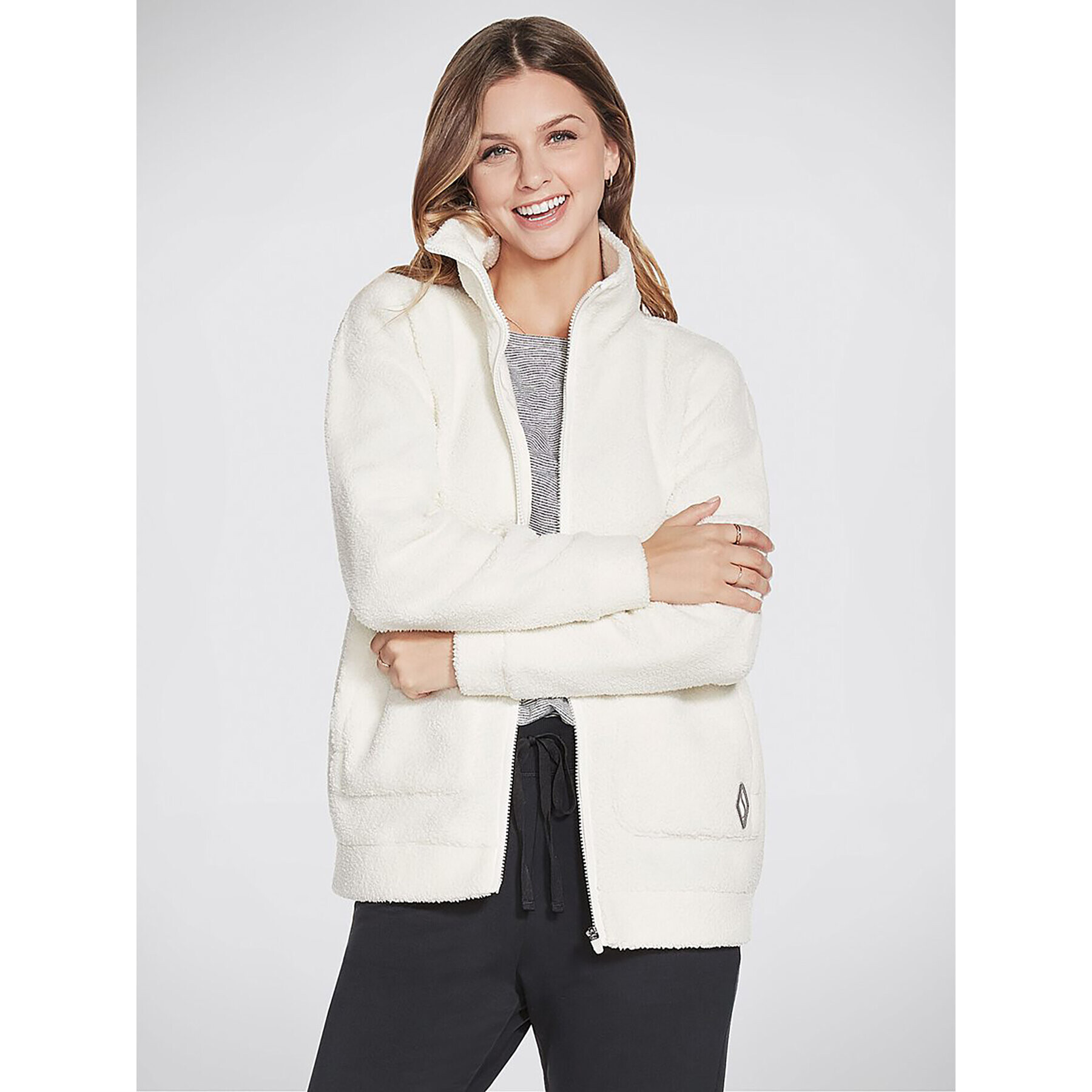 Skechers Bunda anorak Downtime Jacket W3JA239 Écru Regular Fit - Pepit.cz