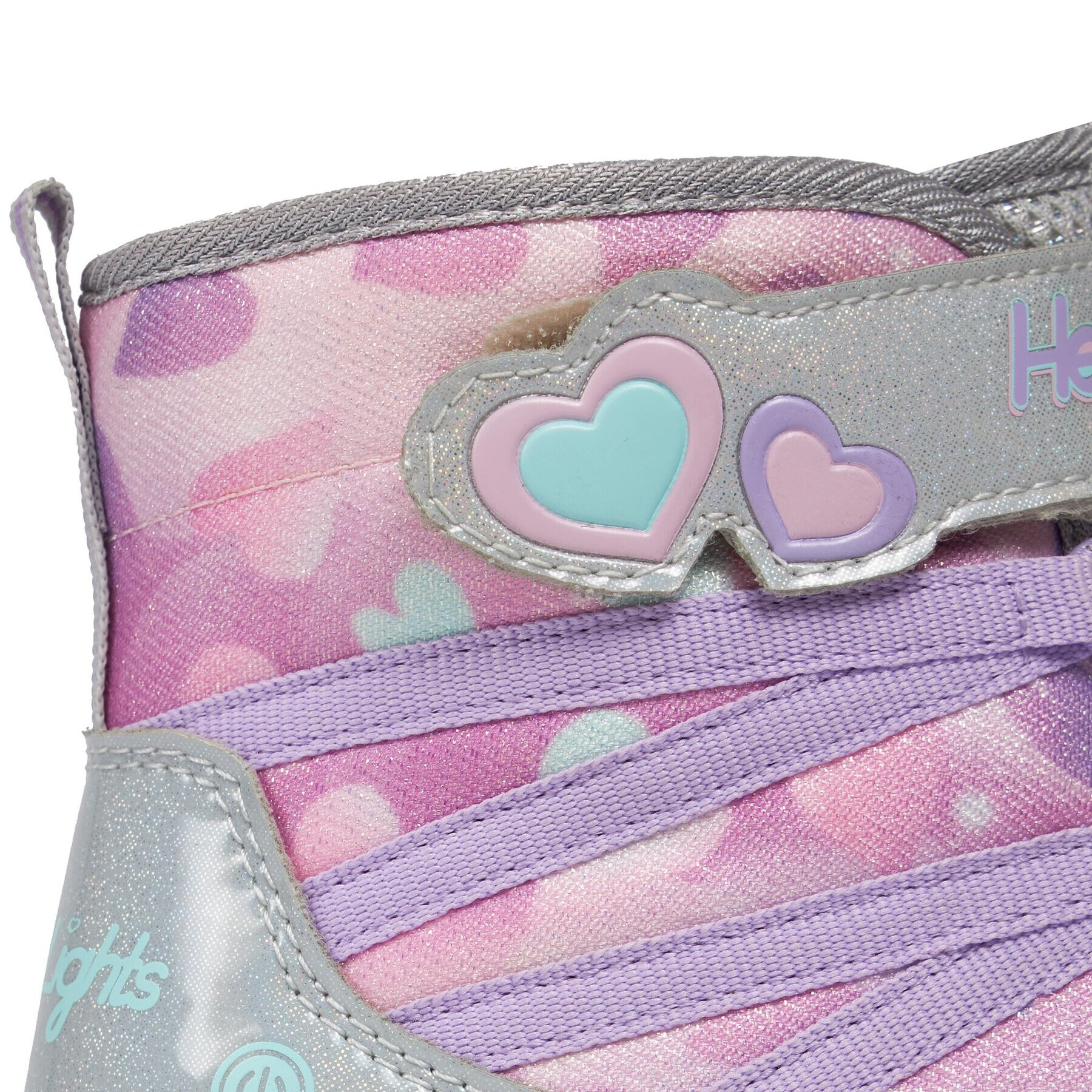 Skechers Kozačky Sweetheart Lights Dreamy Love 302667L/SMLT Stříbrná - Pepit.cz