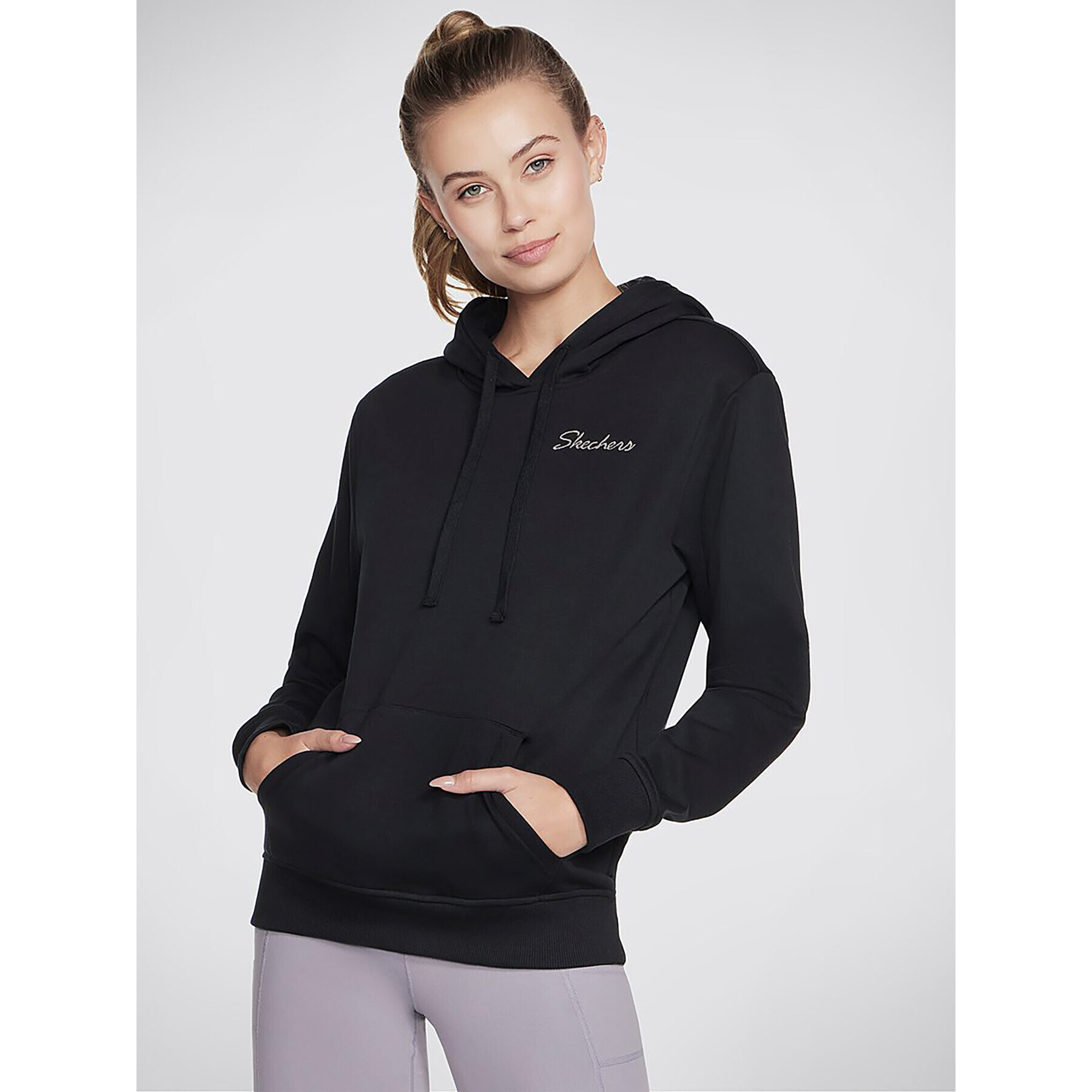 Skechers Mikina Signature Po Hoodie WHD116 Černá Regular Fit - Pepit.cz