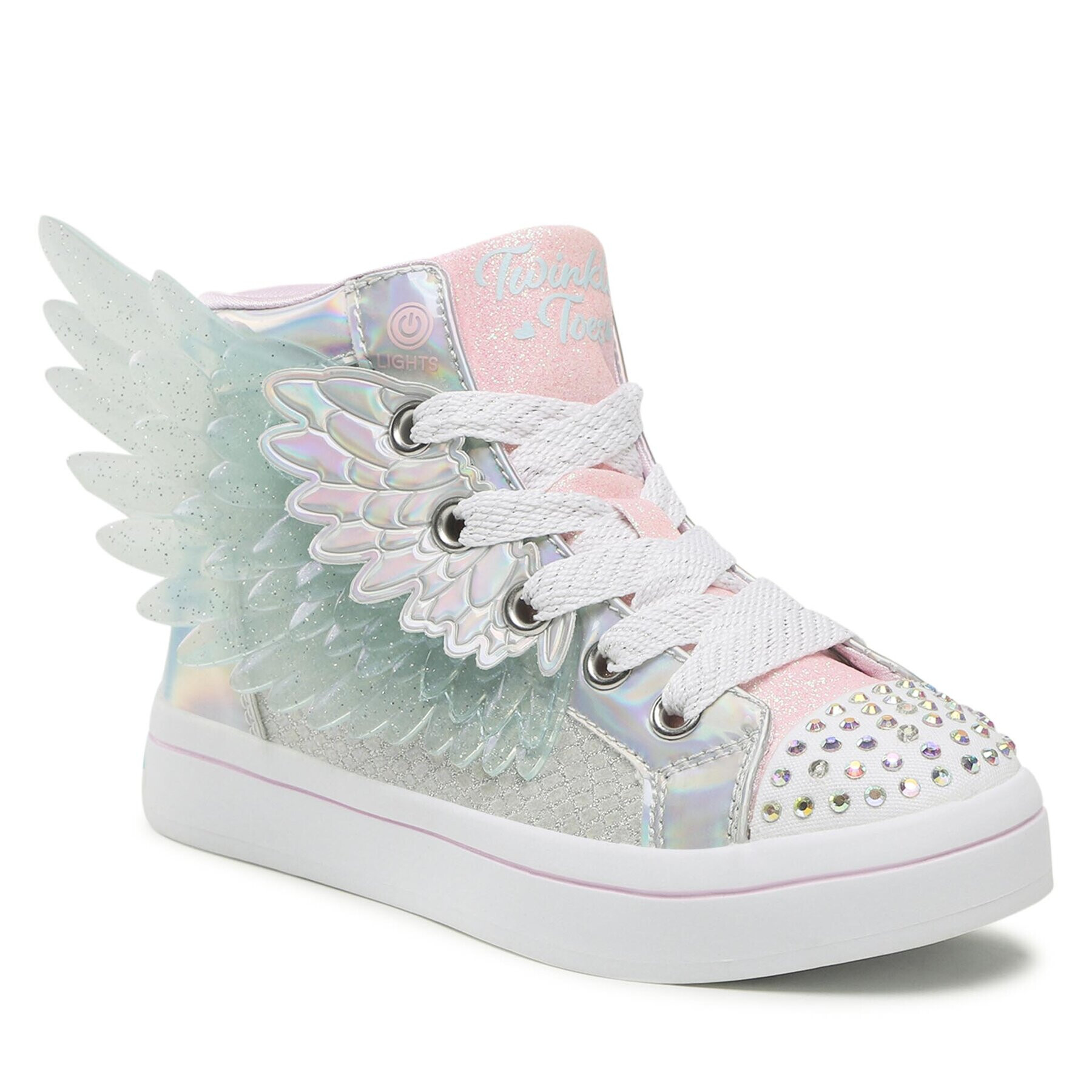 Skechers Plátěnky Unicorn Wings 314401L/SLPK Stříbrná - Pepit.cz