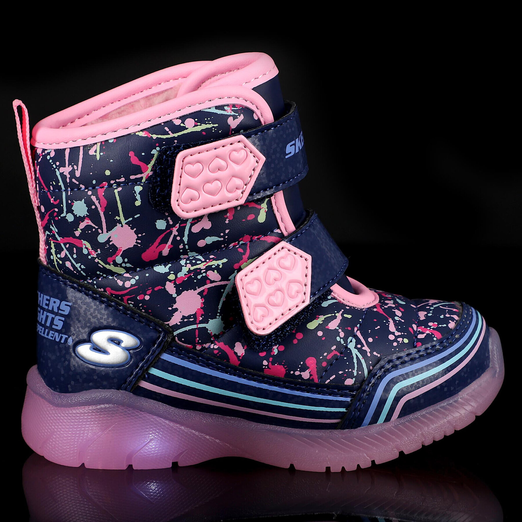 Skechers Sněhule Power Paint 302653N/NVMT Tmavomodrá - Pepit.cz