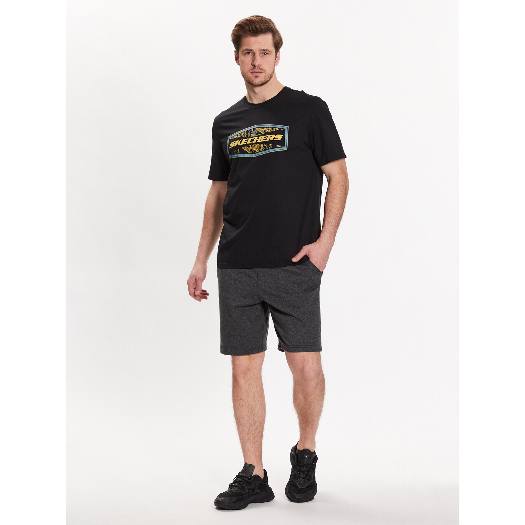 Skechers Sportovní kraťasy Explorer M1SH69 Šedá Regular Fit - Pepit.cz