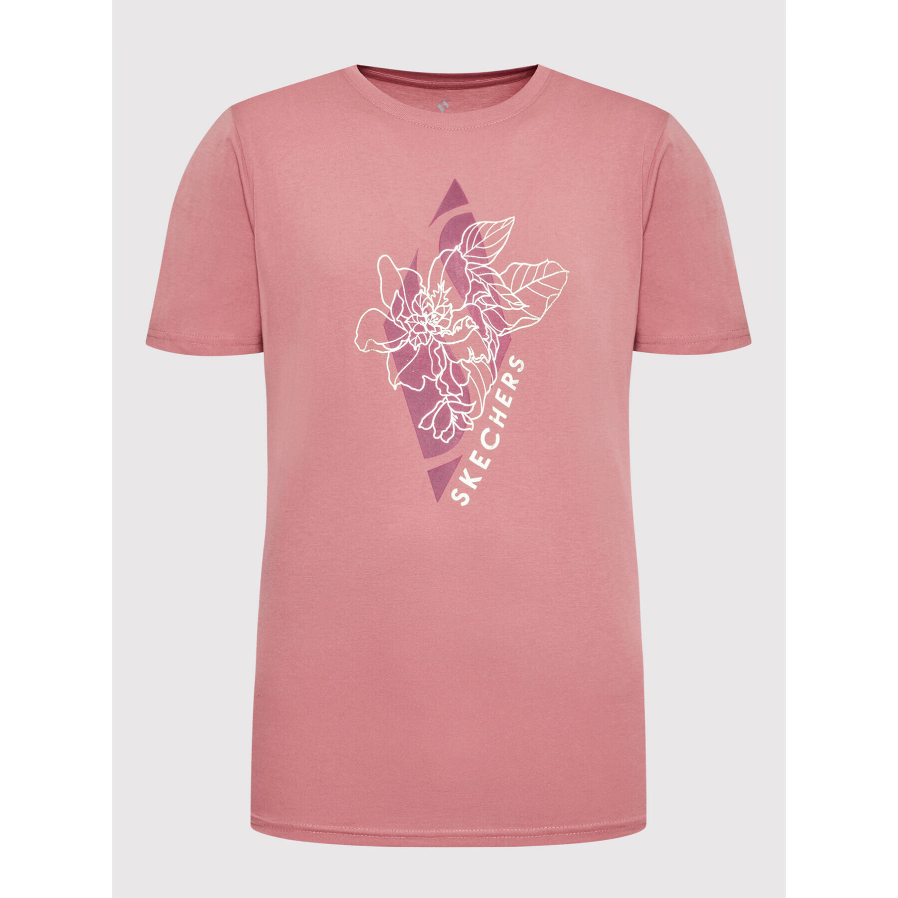 Skechers T-Shirt Diamond Magnolia Outline Everybody WTS354 Růžová Relaxed Fit - Pepit.cz