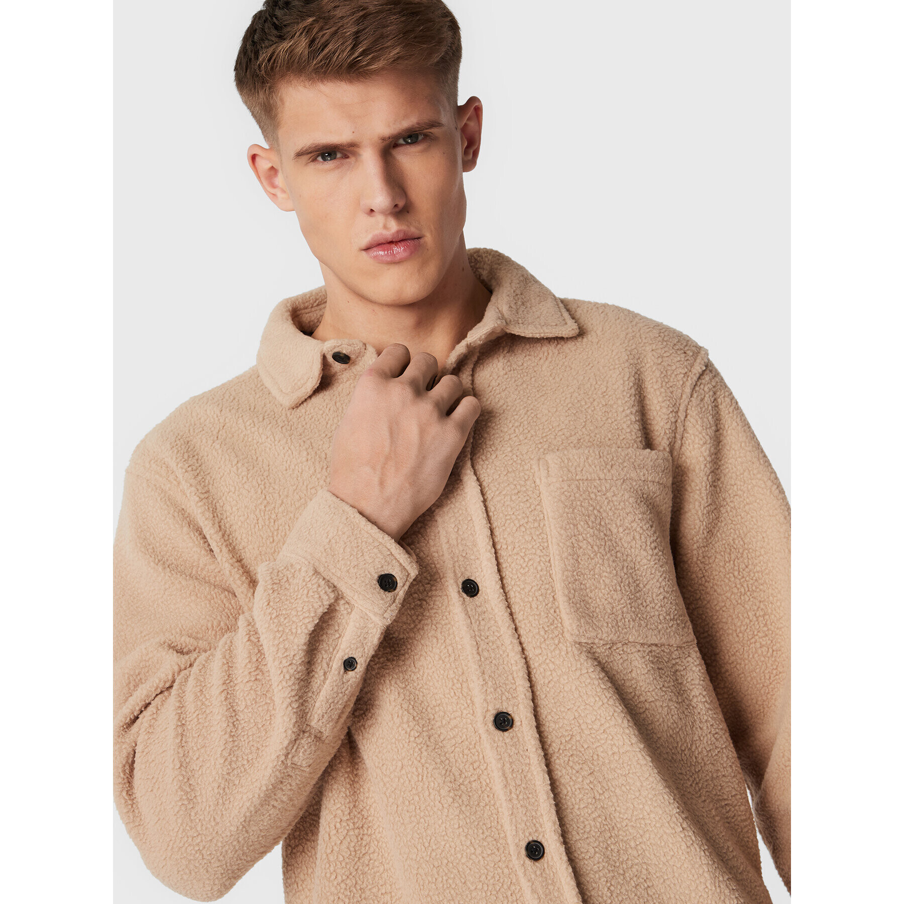 Solid Košile 21107469 Béžová Casual Fit - Pepit.cz