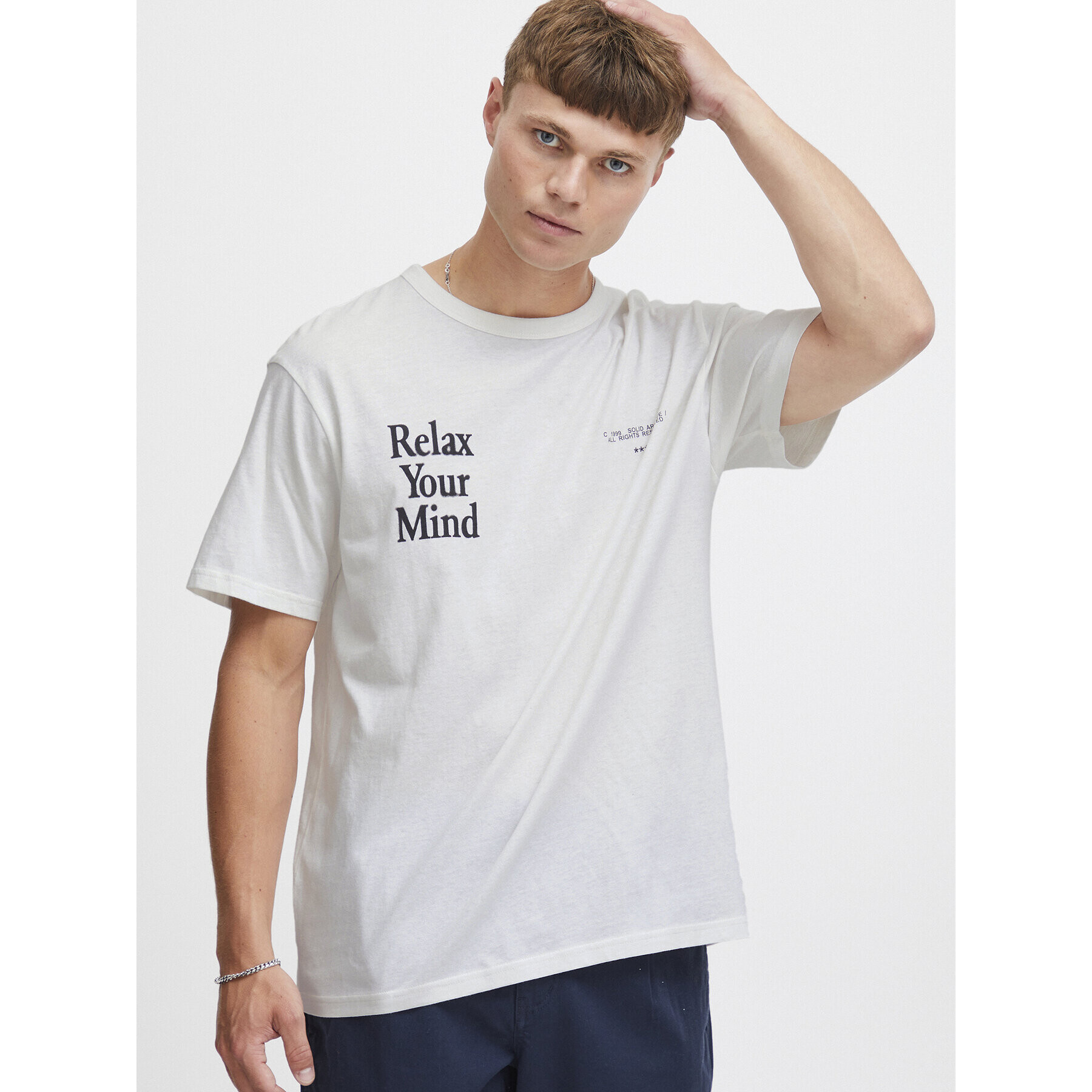 Solid T-Shirt 21107874 Bílá Relaxed Fit - Pepit.cz