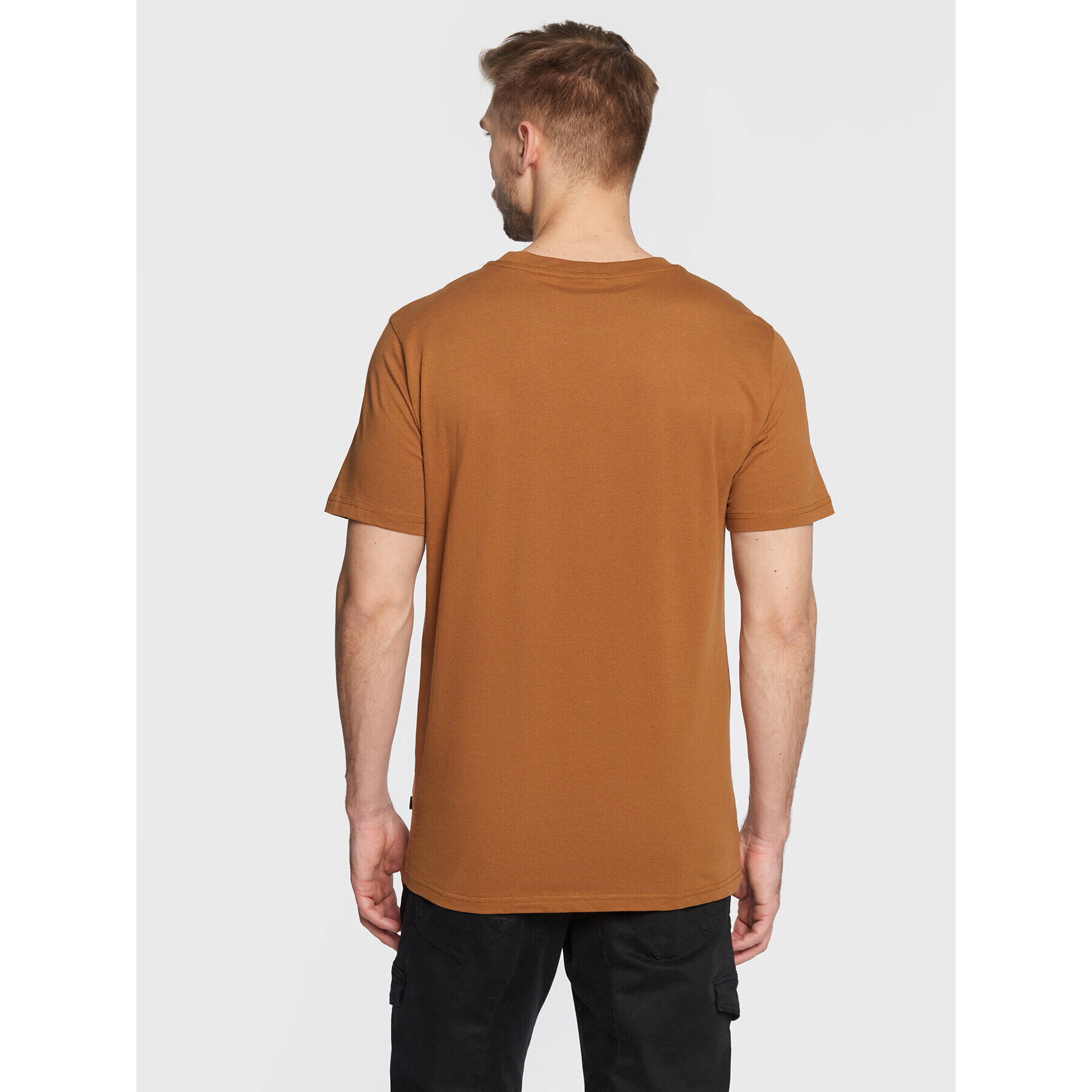 Solid T-Shirt Dain 21107279 Hnědá Regular Fit - Pepit.cz