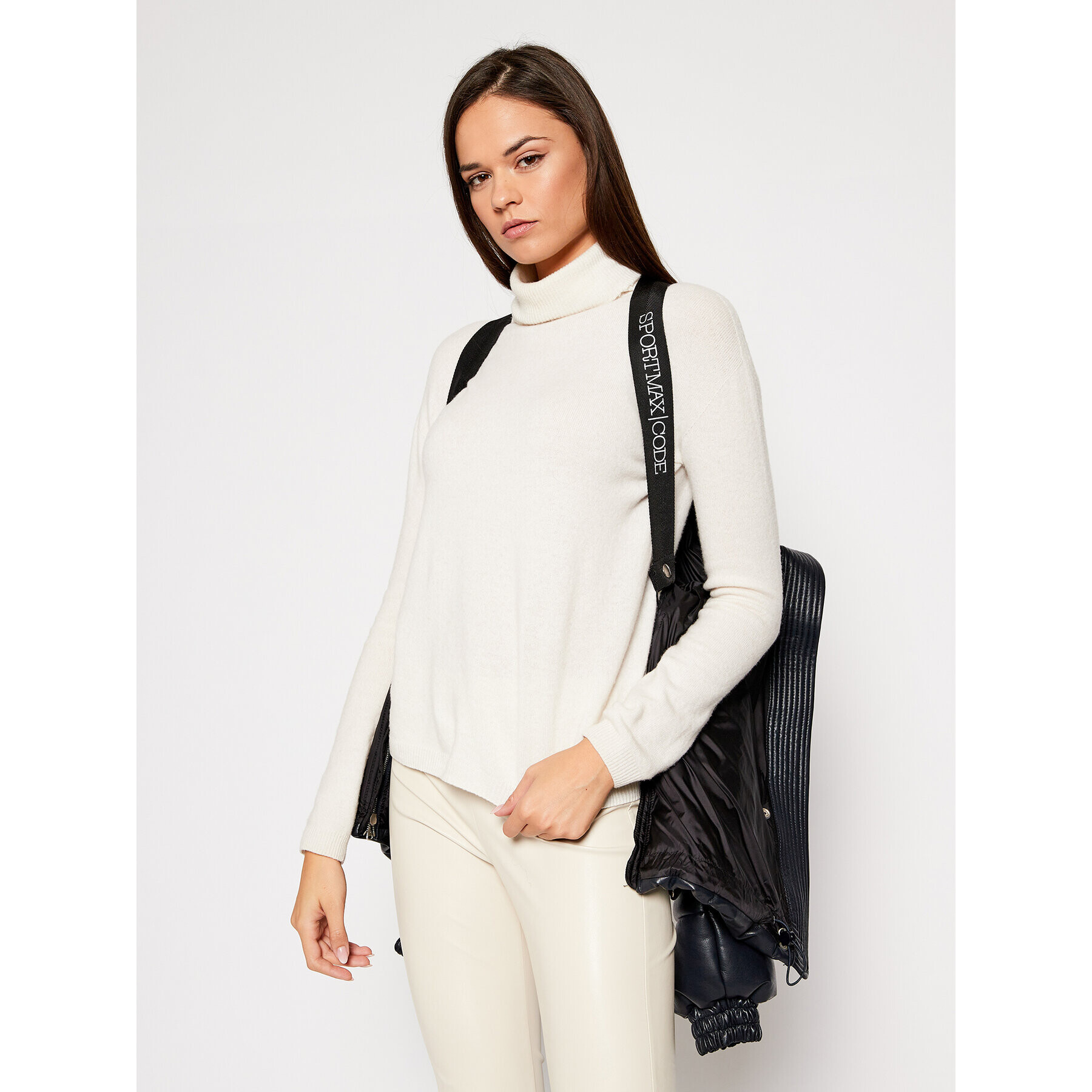 Sportmax Code Bunda z imitace kůže Delta 74860205 Černá Relaxed Fit - Pepit.cz