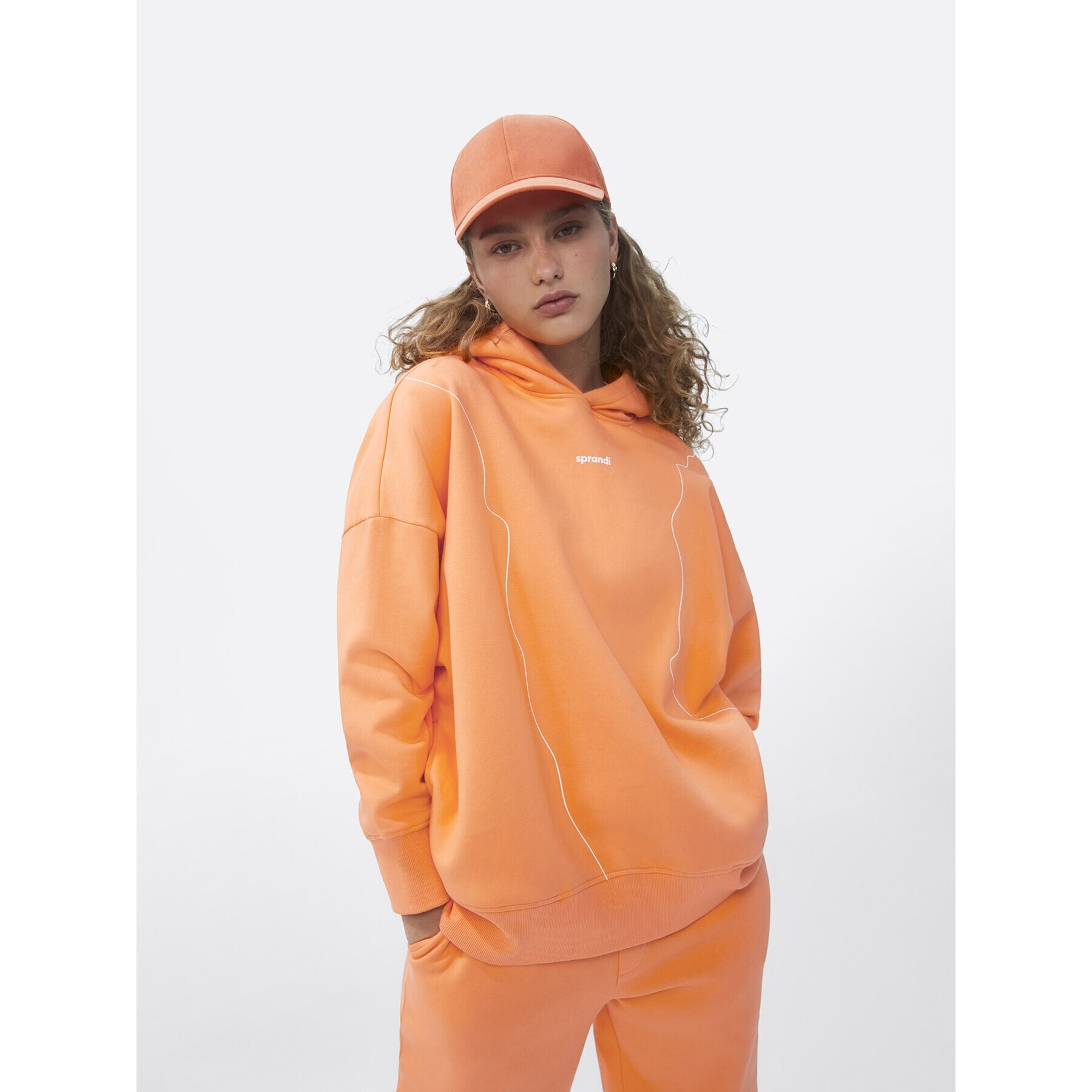 Sprandi Mikina SP22-BLD001 Oranžová Relaxed Fit - Pepit.cz