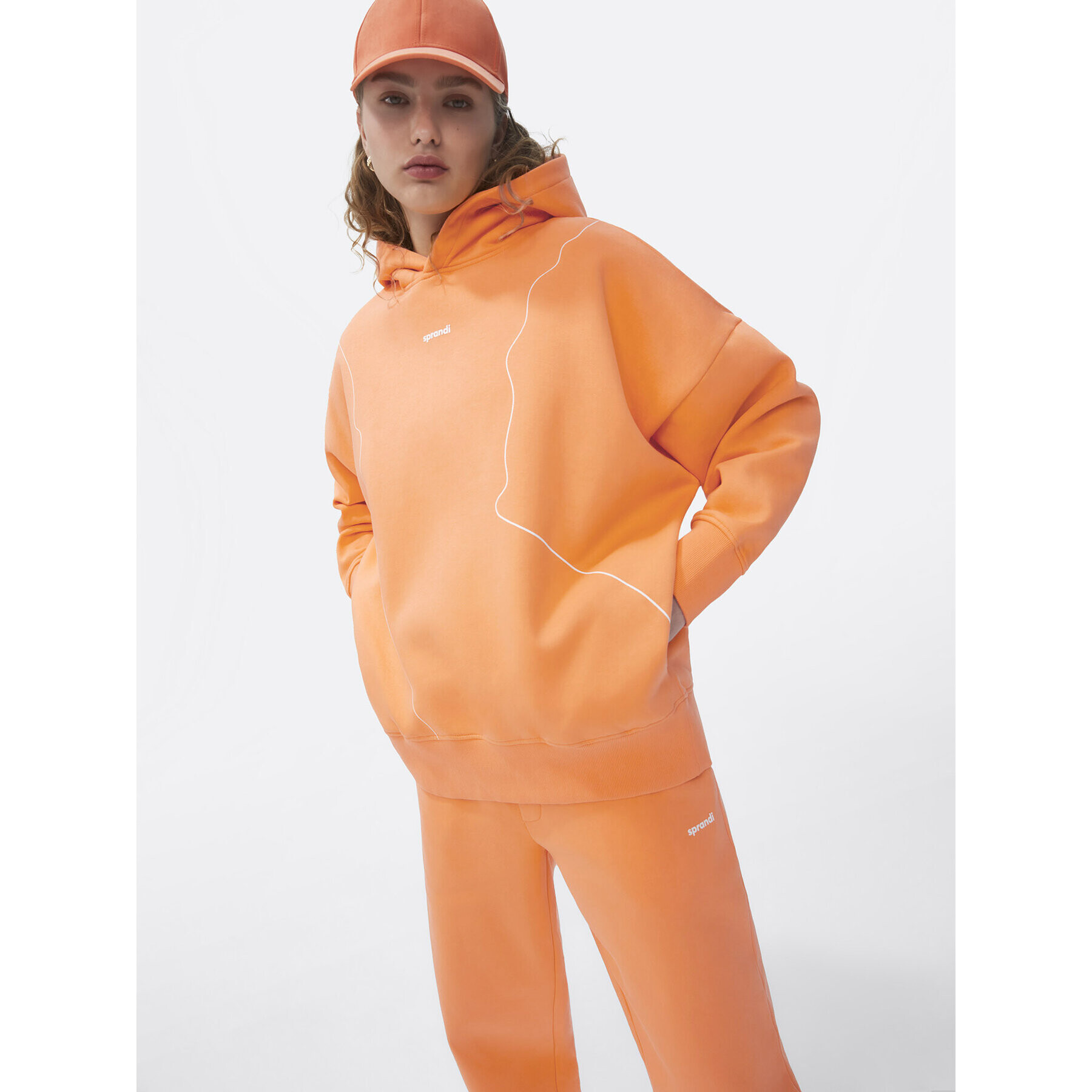 Sprandi Mikina SP22-BLD001 Oranžová Relaxed Fit - Pepit.cz