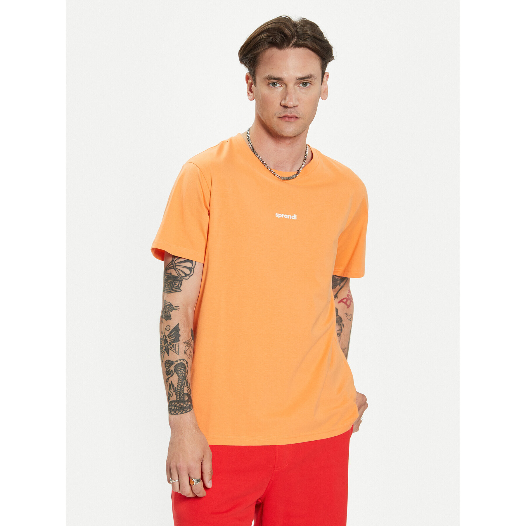 Sprandi T-Shirt SP3-TSM005 Oranžová Regular Fit - Pepit.cz