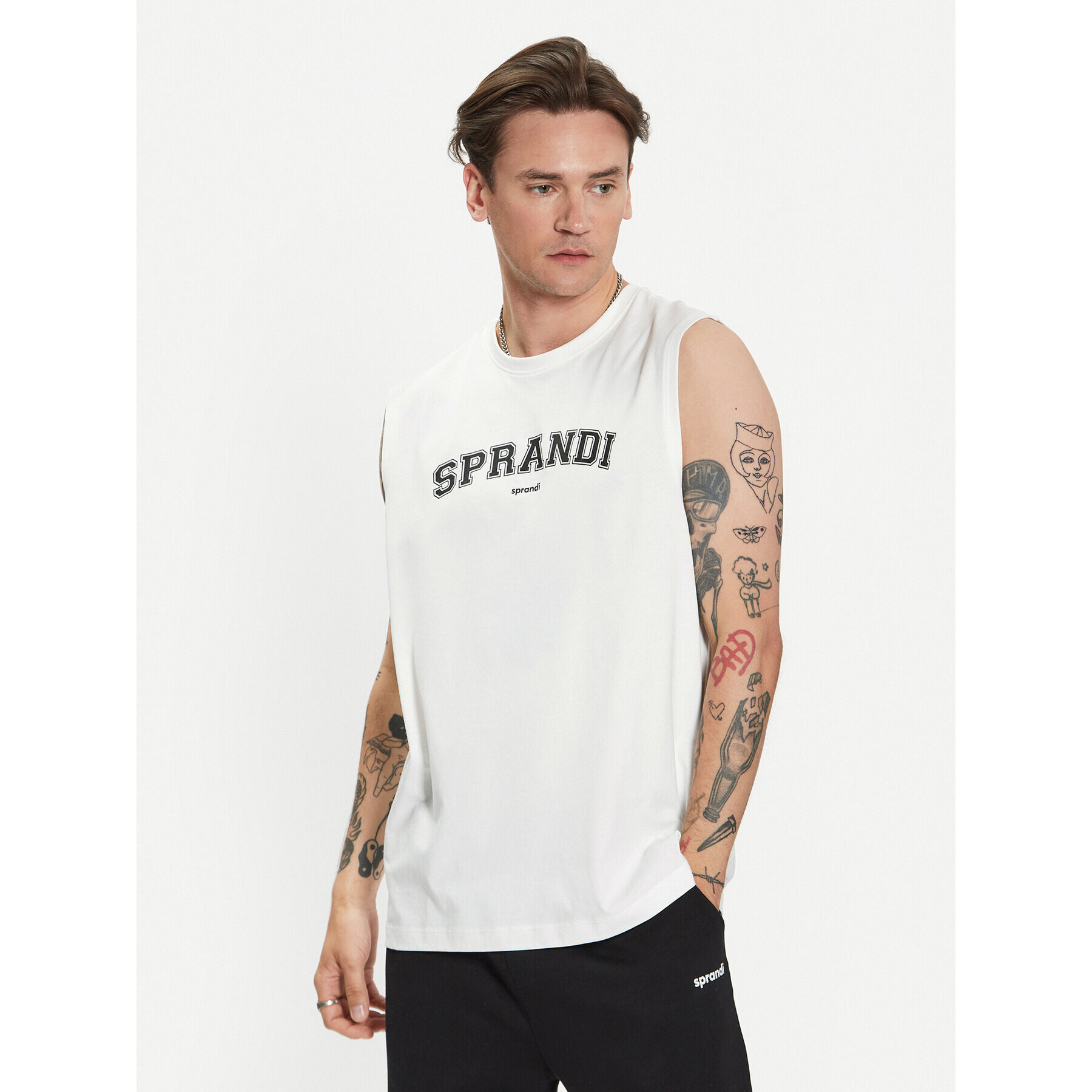 Sprandi Tank top SP3-TPM011 Bílá Regular Fit - Pepit.cz