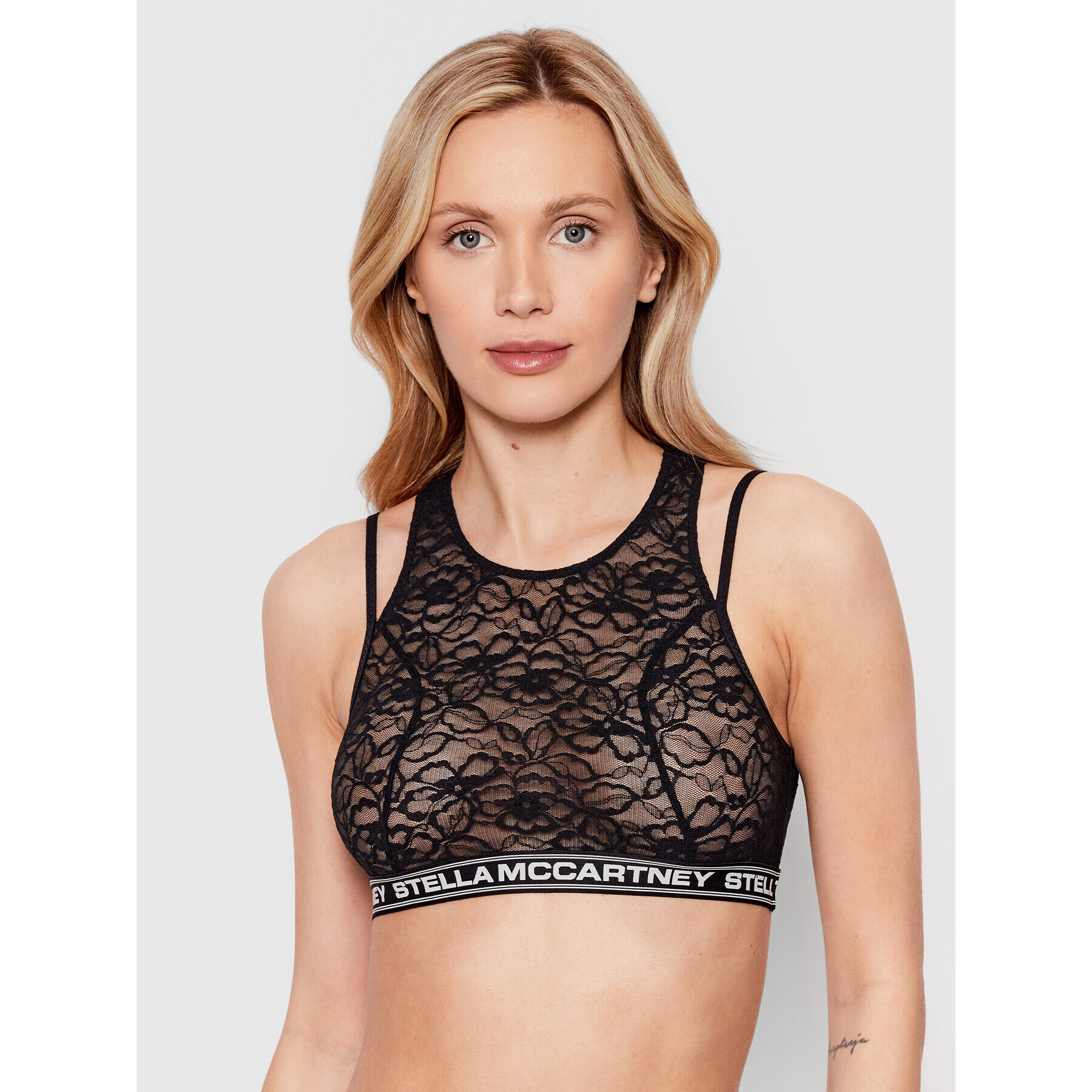 Stella McCartney Podprsenkový top Comfort Lace With Logo S6RG41050.00112 Černá - Pepit.cz