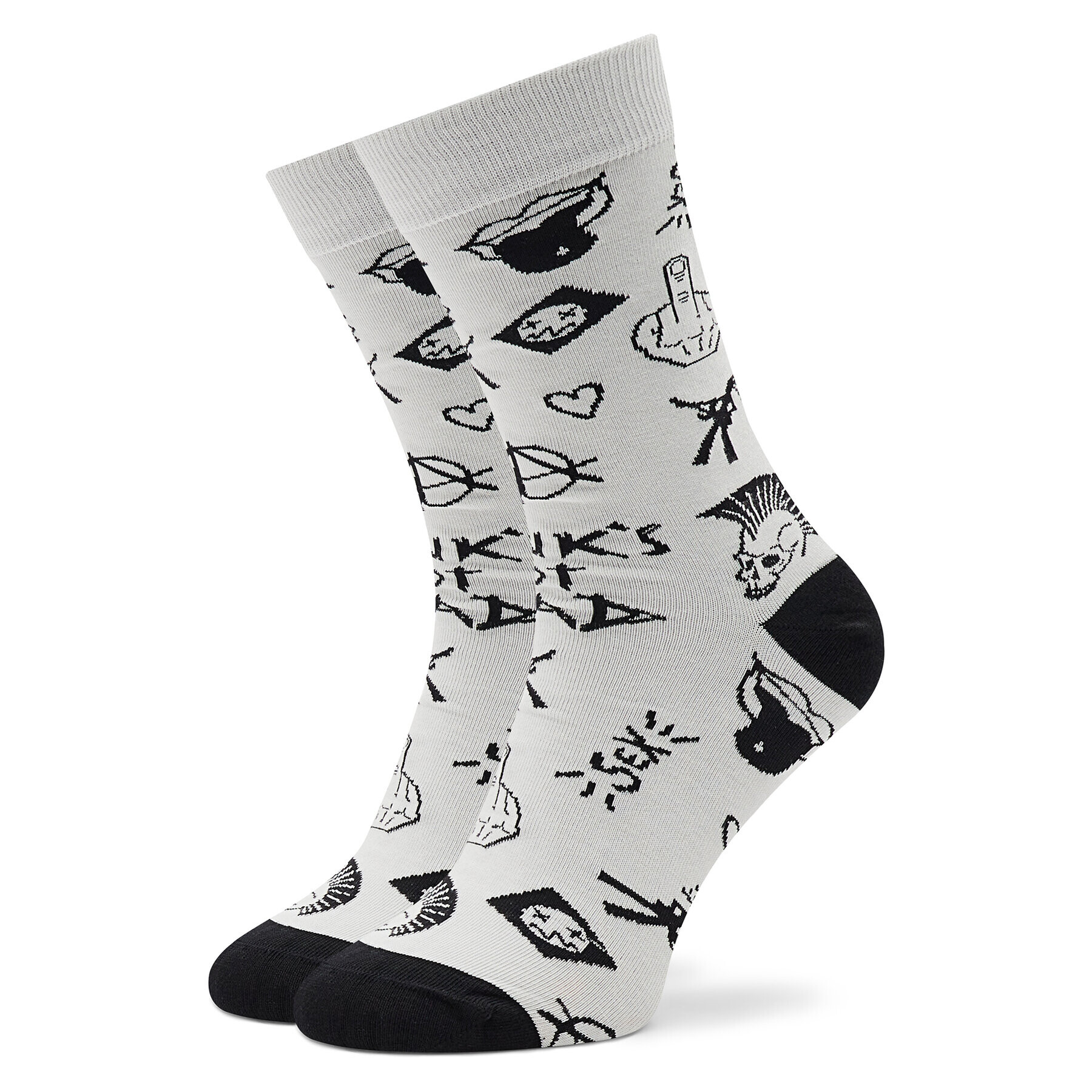 Stereo Socks Klasické ponožky Unisex Punk Bílá - Pepit.cz