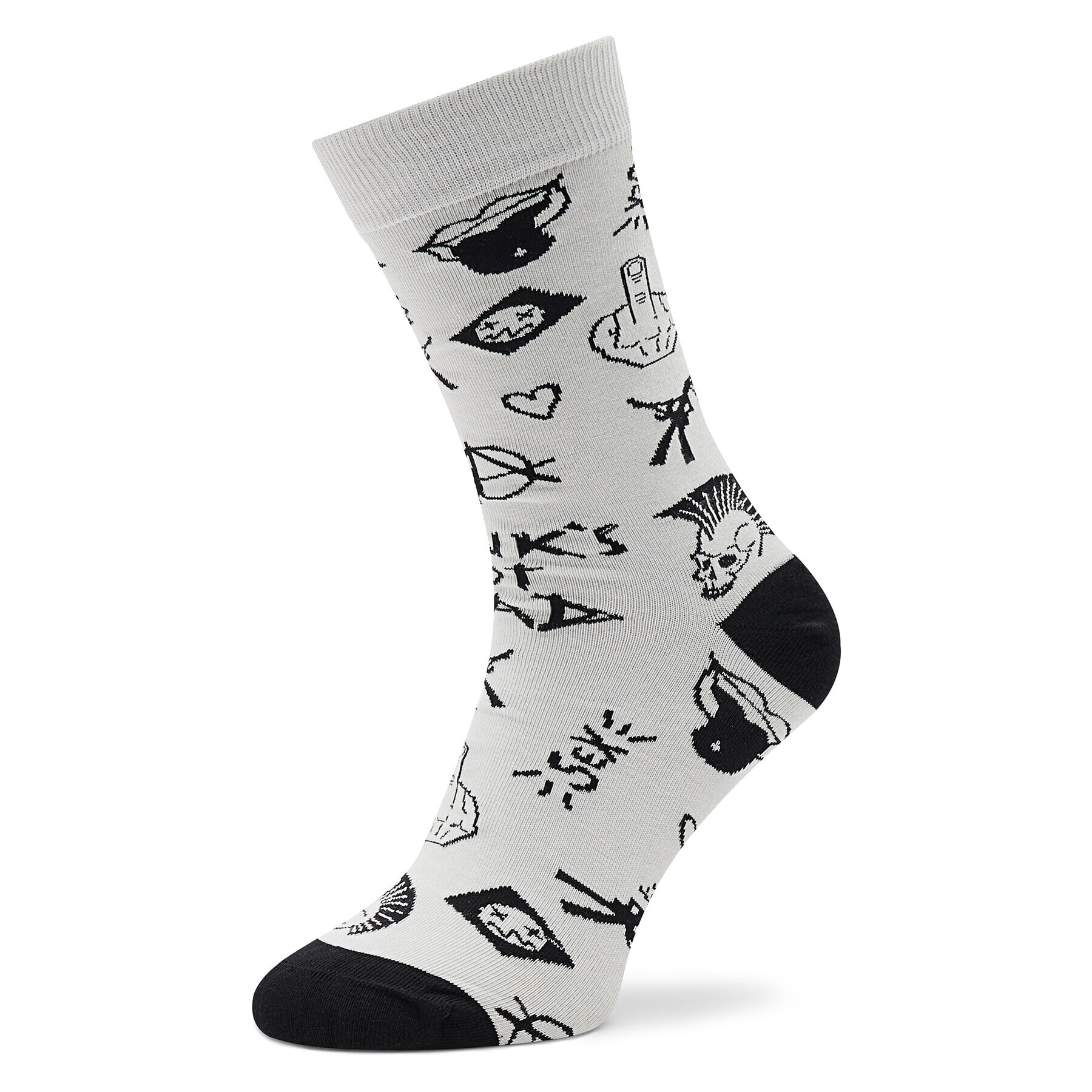 Stereo Socks Klasické ponožky Unisex Punk Bílá - Pepit.cz