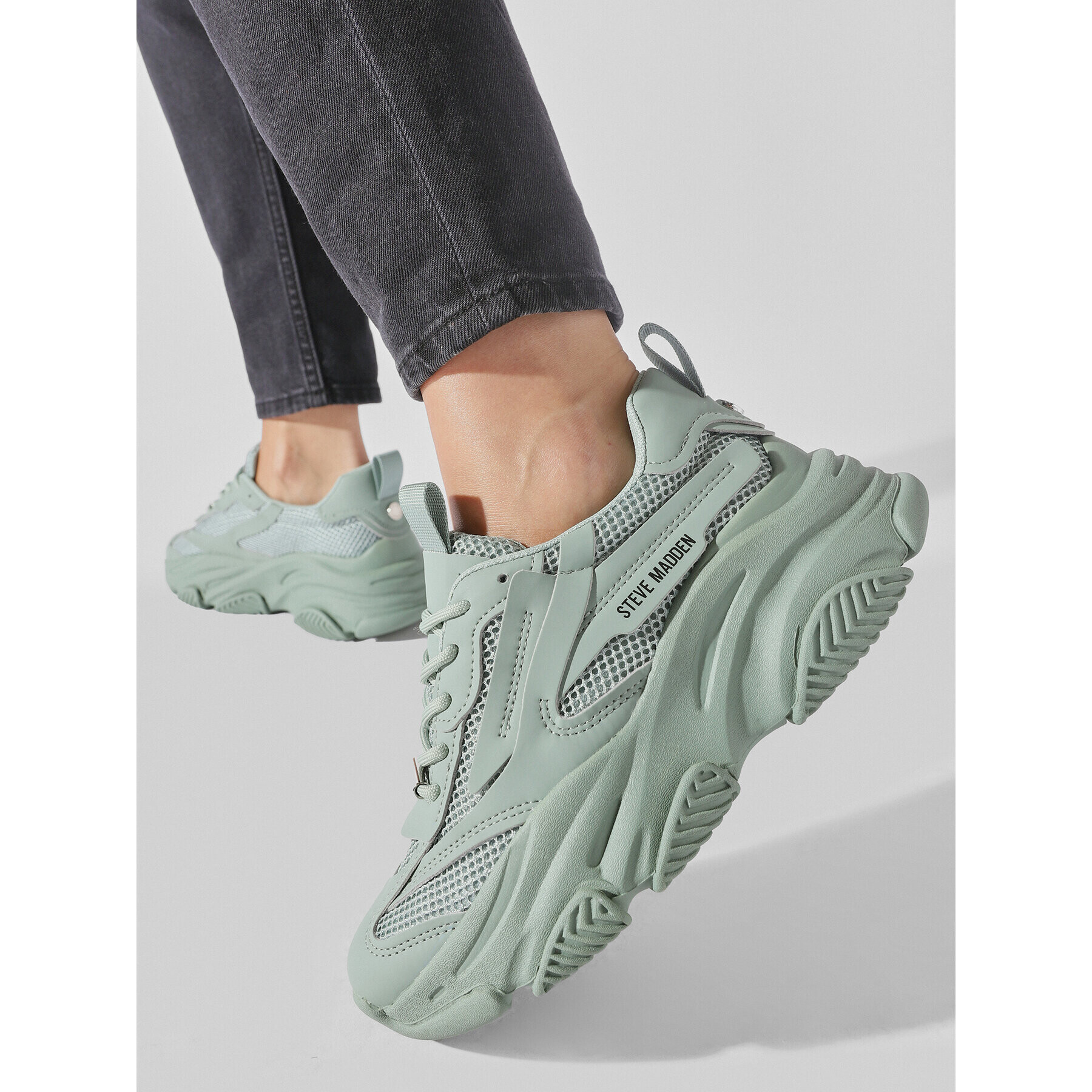 Steve Madden Sneakersy Possession-E Sneaker SM19000033 SM19000033-SAGE Zelená - Pepit.cz