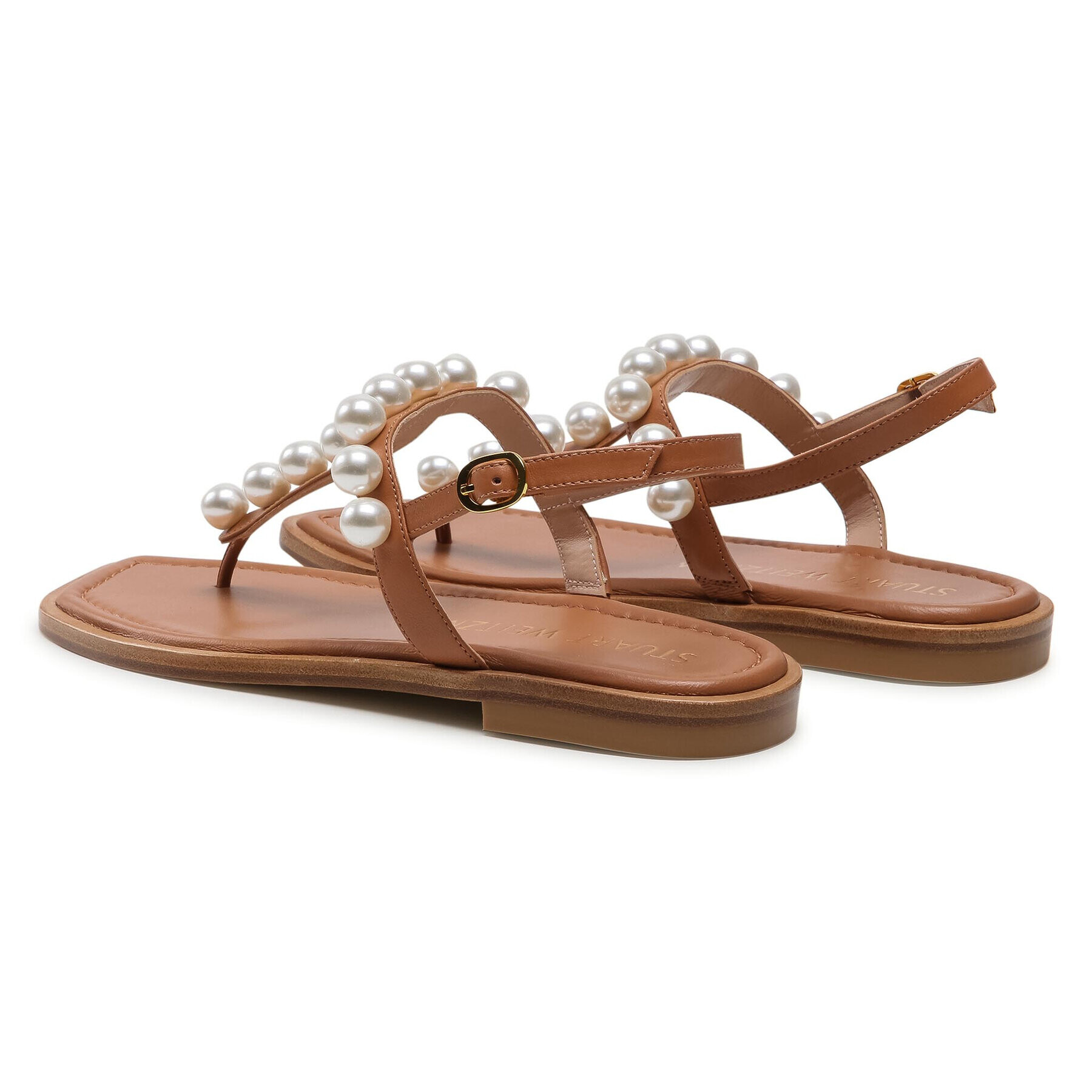 Stuart Weitzman Sandály Goldie T-Strap Sandal S4576 Hnědá - Pepit.cz