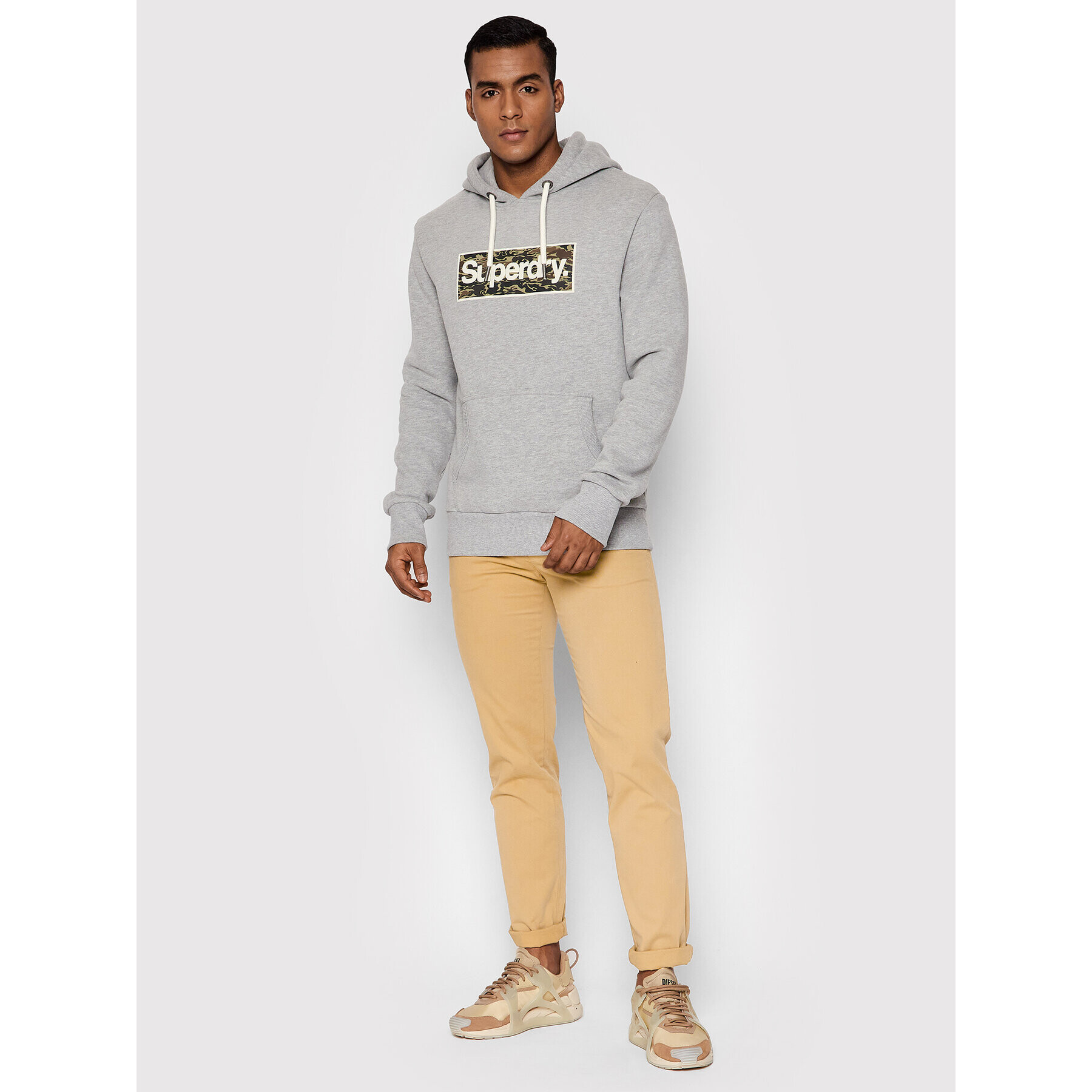 Superdry Mikina Cl Infill M2011737A Šedá Regular Fit - Pepit.cz