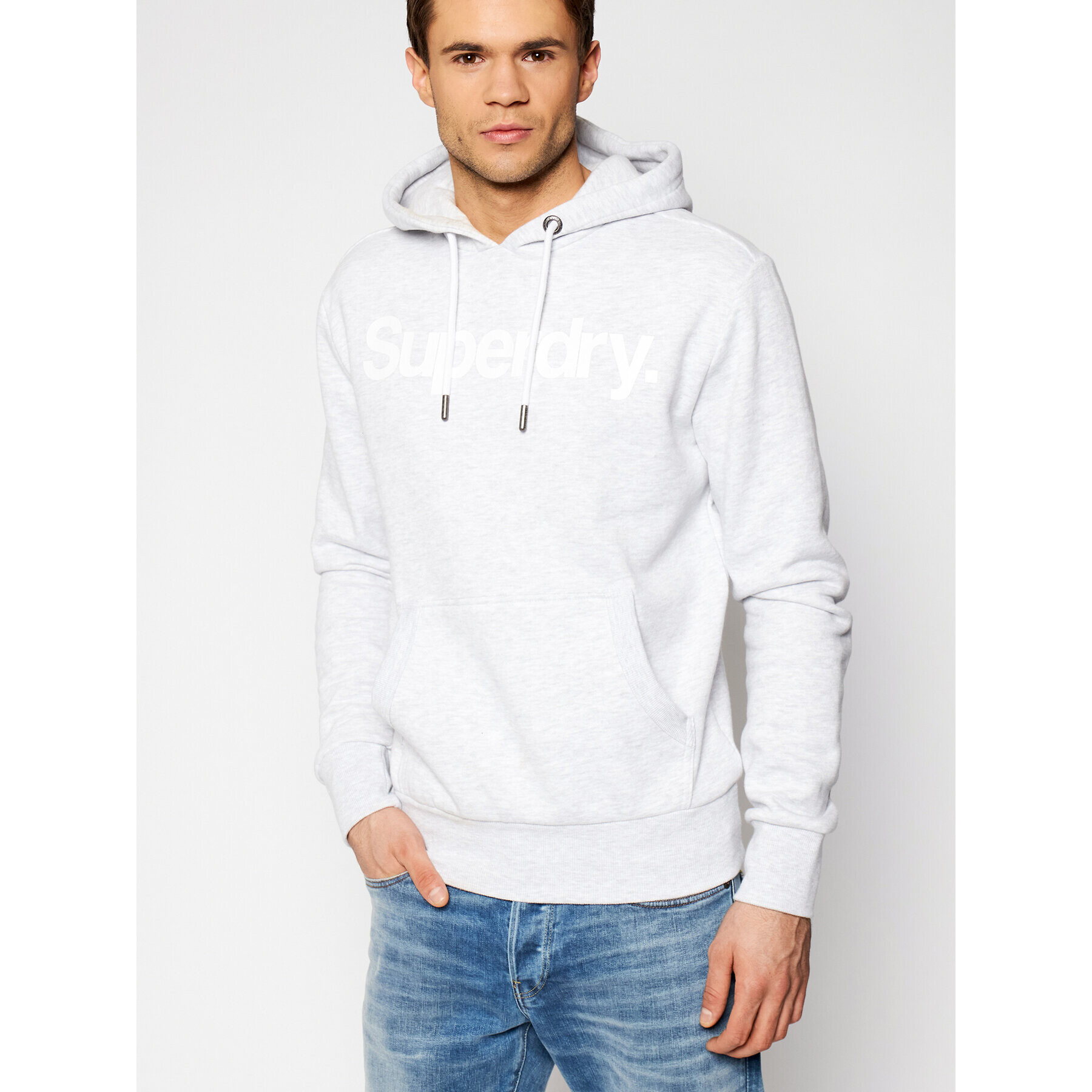 Superdry Mikina Cl Ns Hood Šedá Regular Fit - Pepit.cz