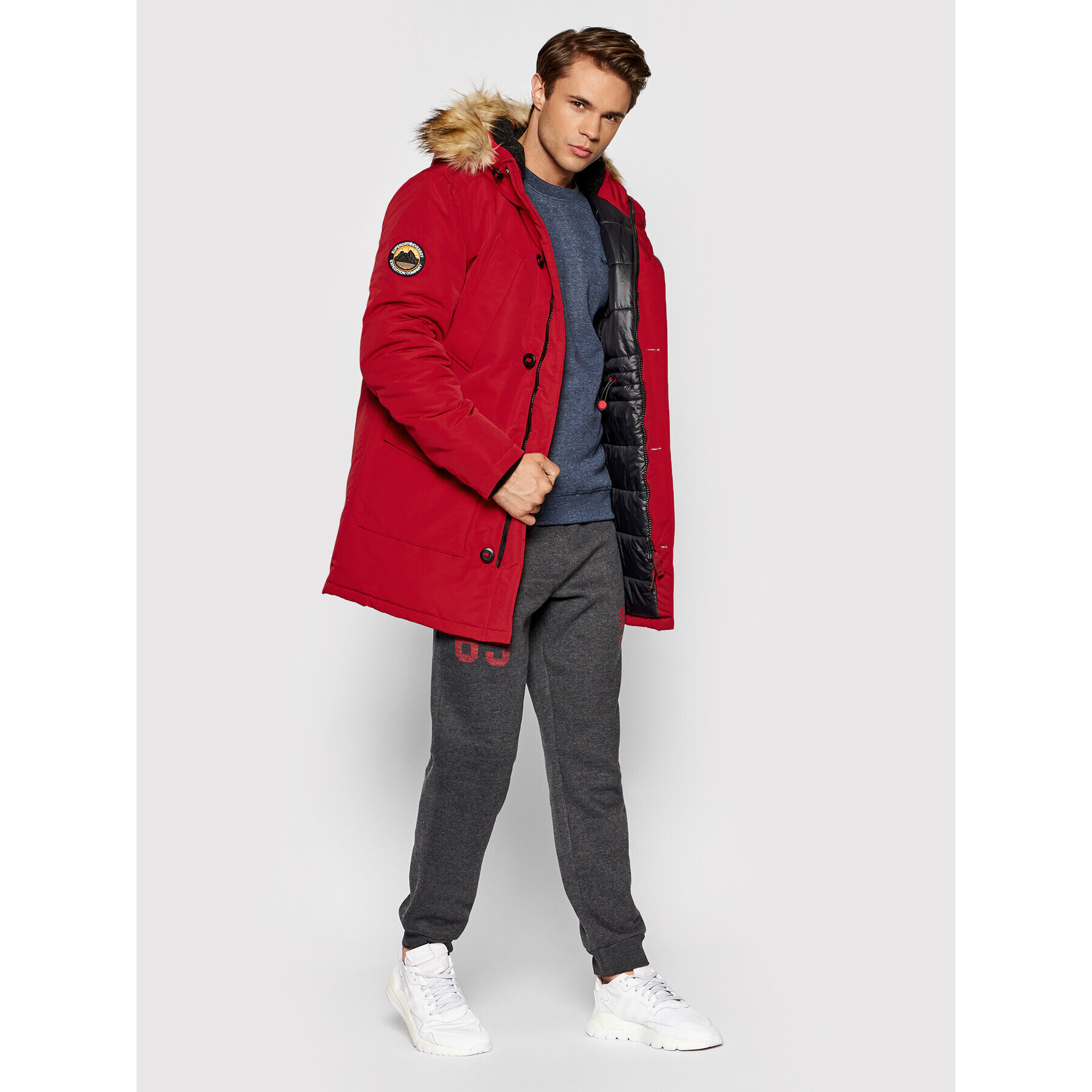 Superdry Parka Everest M5011192A Červená Regular Fit - Pepit.cz