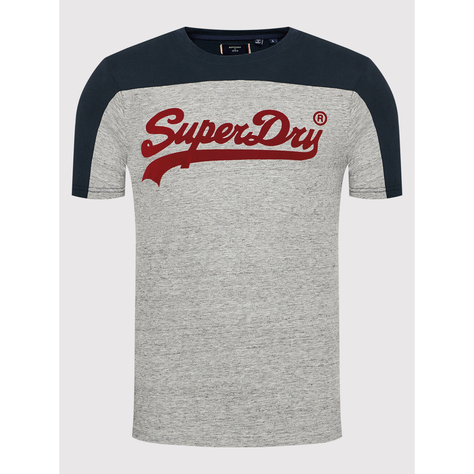 Superdry T-Shirt Colourblock M1011339A Šedá Regular Fit - Pepit.cz