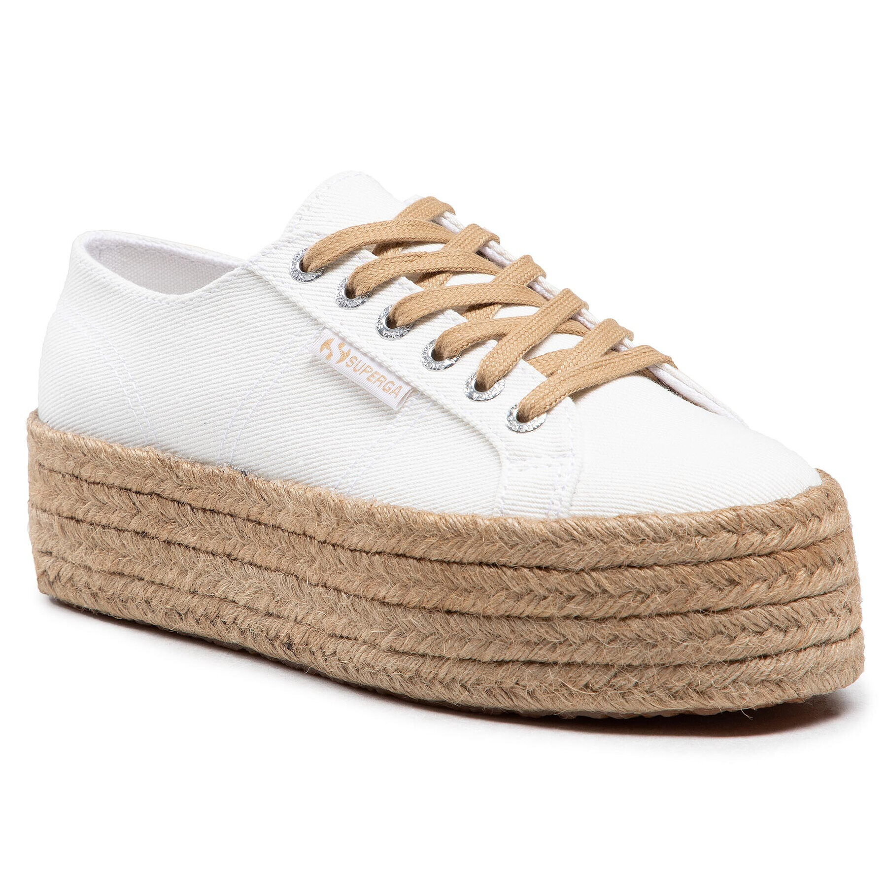 Superga Espadrilky 2790 Drill Denim Rope S41115W Bílá - Pepit.cz