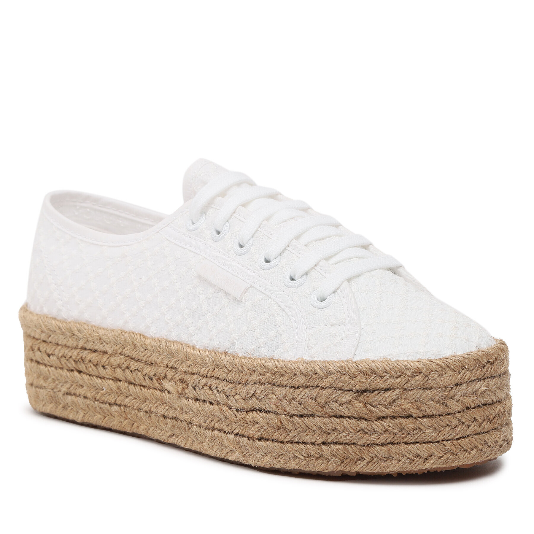 Superga Espadrilky 2790 Rope Macrame Rhombus S3126PW Bílá - Pepit.cz