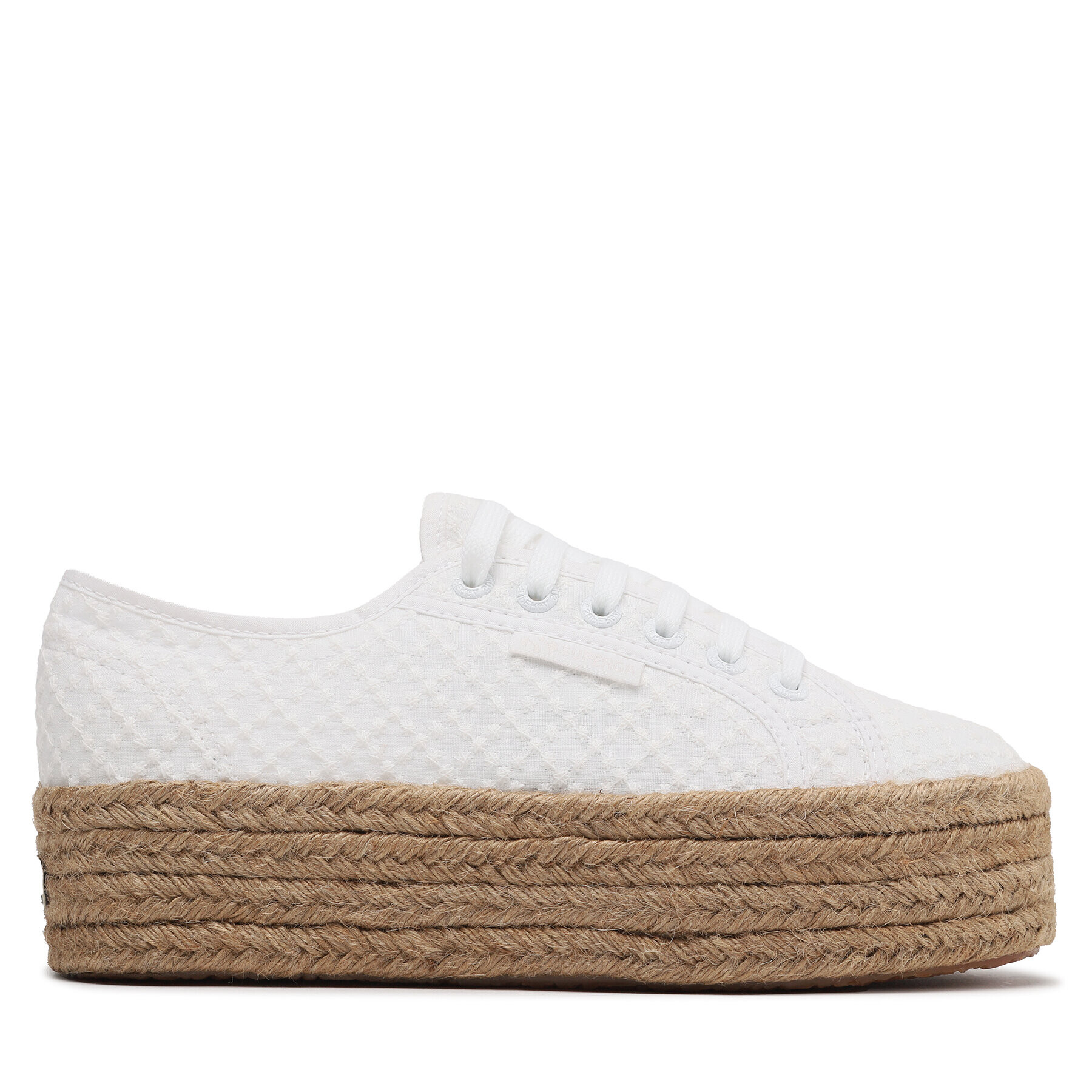 Superga Espadrilky 2790 Rope Macrame Rhombus S3126PW Bílá - Pepit.cz