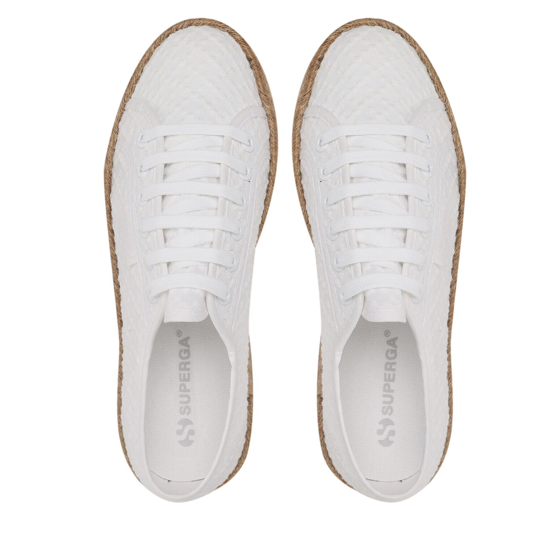 Superga Espadrilky 2790 Rope Macrame Rhombus S3126PW Bílá - Pepit.cz