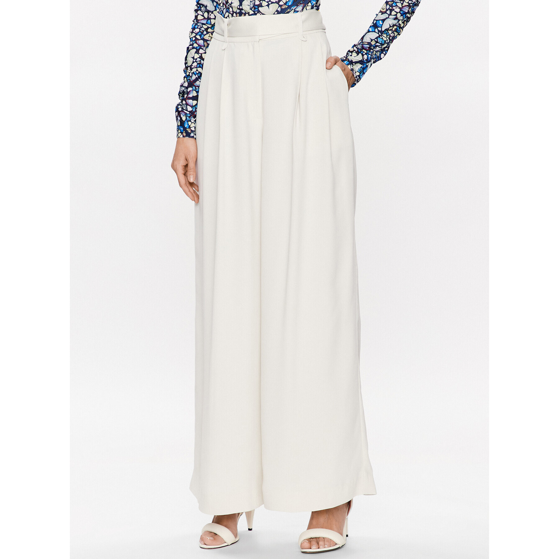 Ted Baker Kalhoty z materiálu Eliziie 265777 Béžová Wide Leg - Pepit.cz