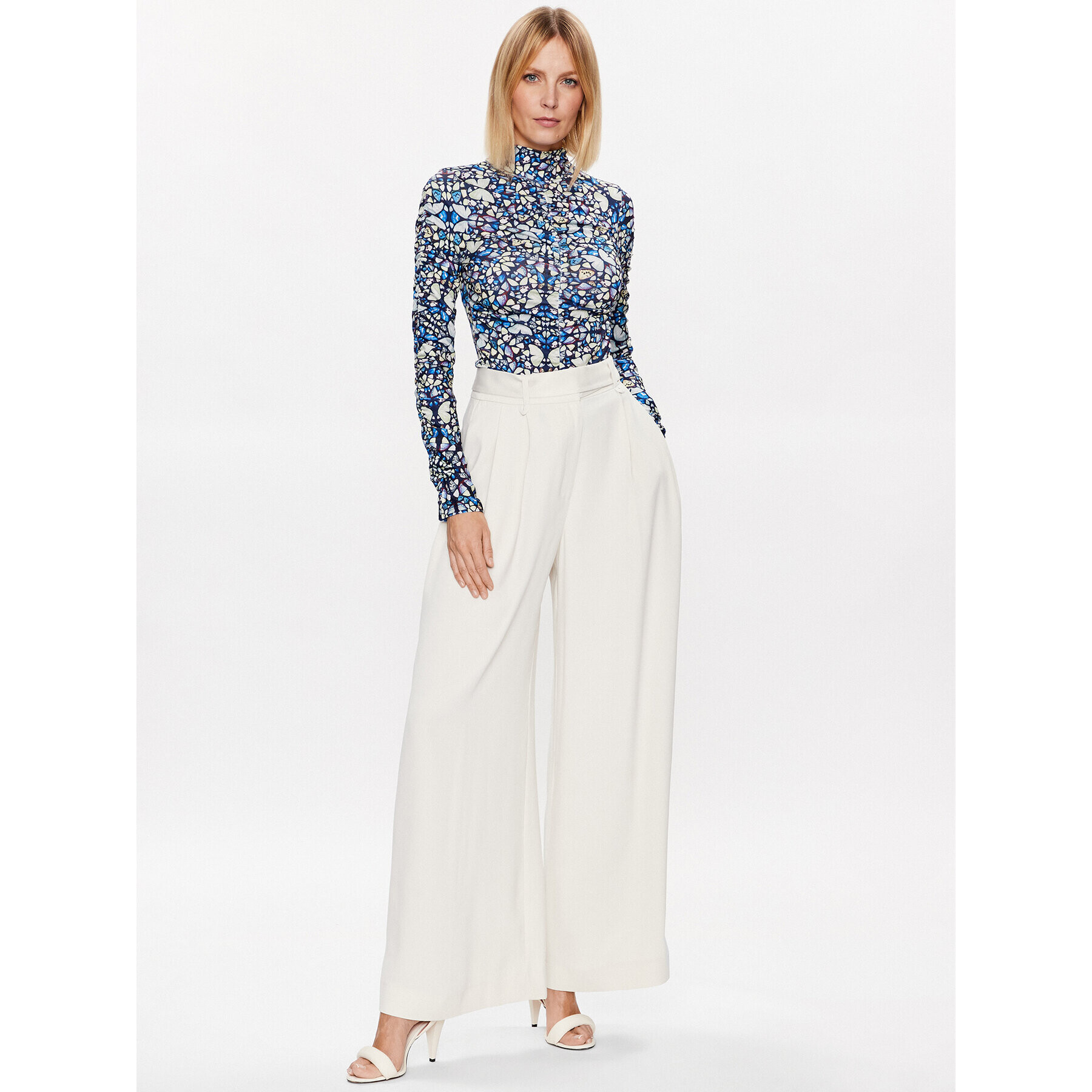 Ted Baker Kalhoty z materiálu Eliziie 265777 Béžová Wide Leg - Pepit.cz