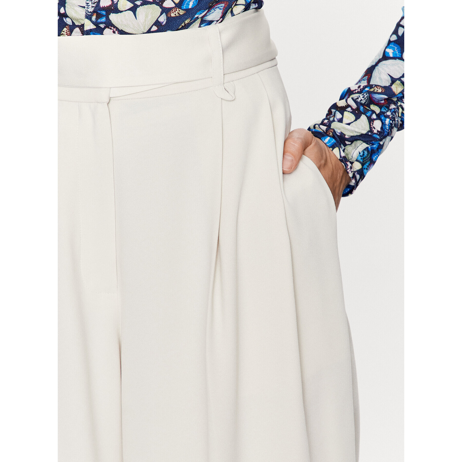 Ted Baker Kalhoty z materiálu Eliziie 265777 Béžová Wide Leg - Pepit.cz