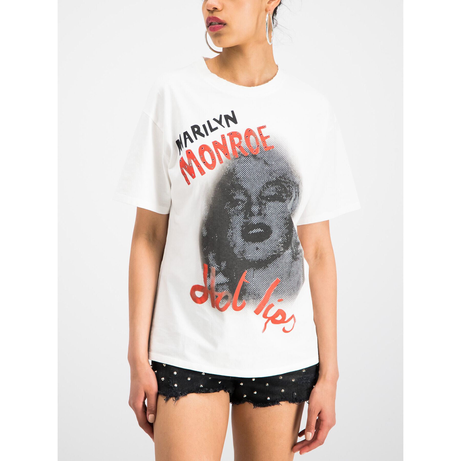 The Kooples T-Shirt Jersey And Marilyn Print FTSC18002K Bílá Regular Fit - Pepit.cz