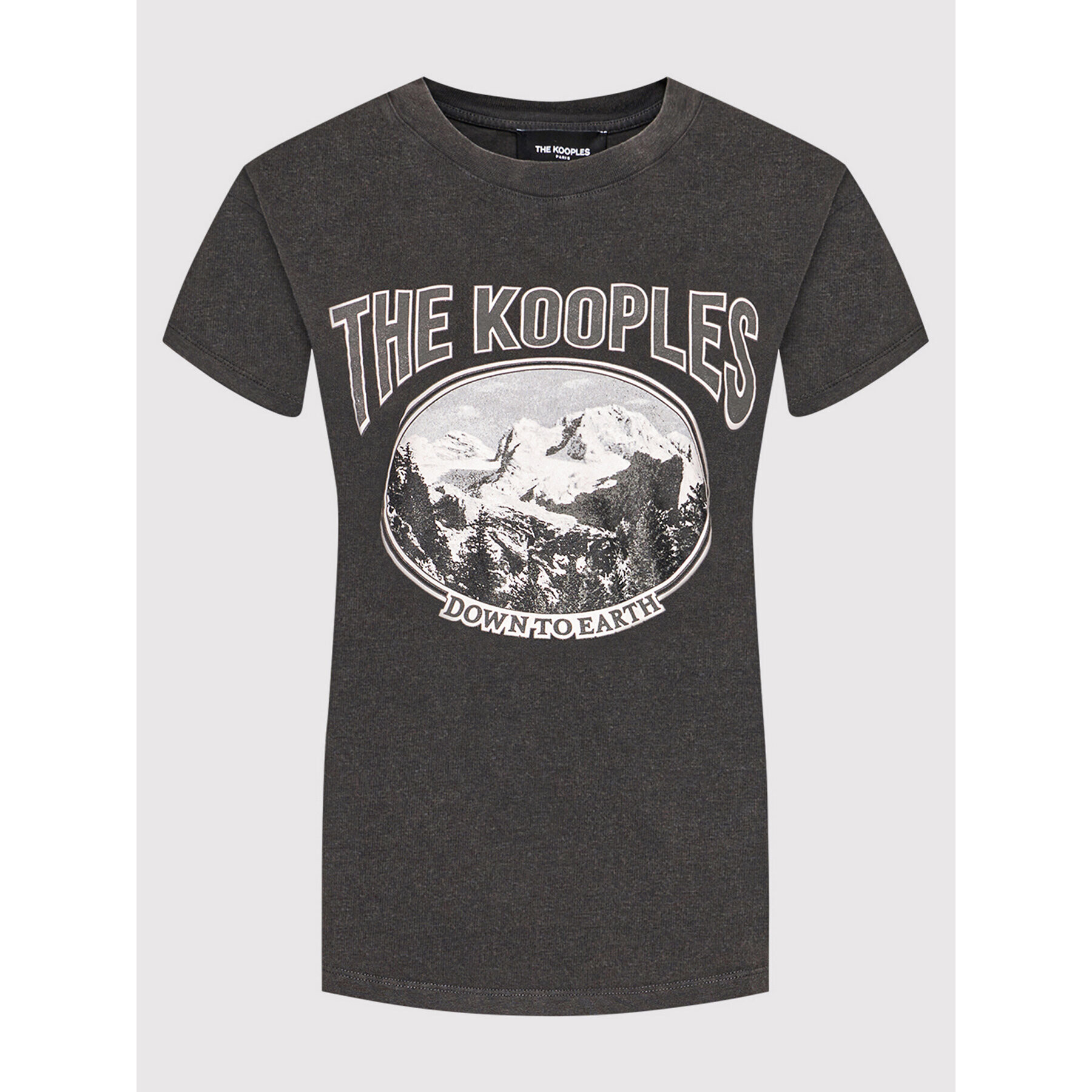 The Kooples T-Shirt Print FTSC23030K Šedá Regular Fit - Pepit.cz