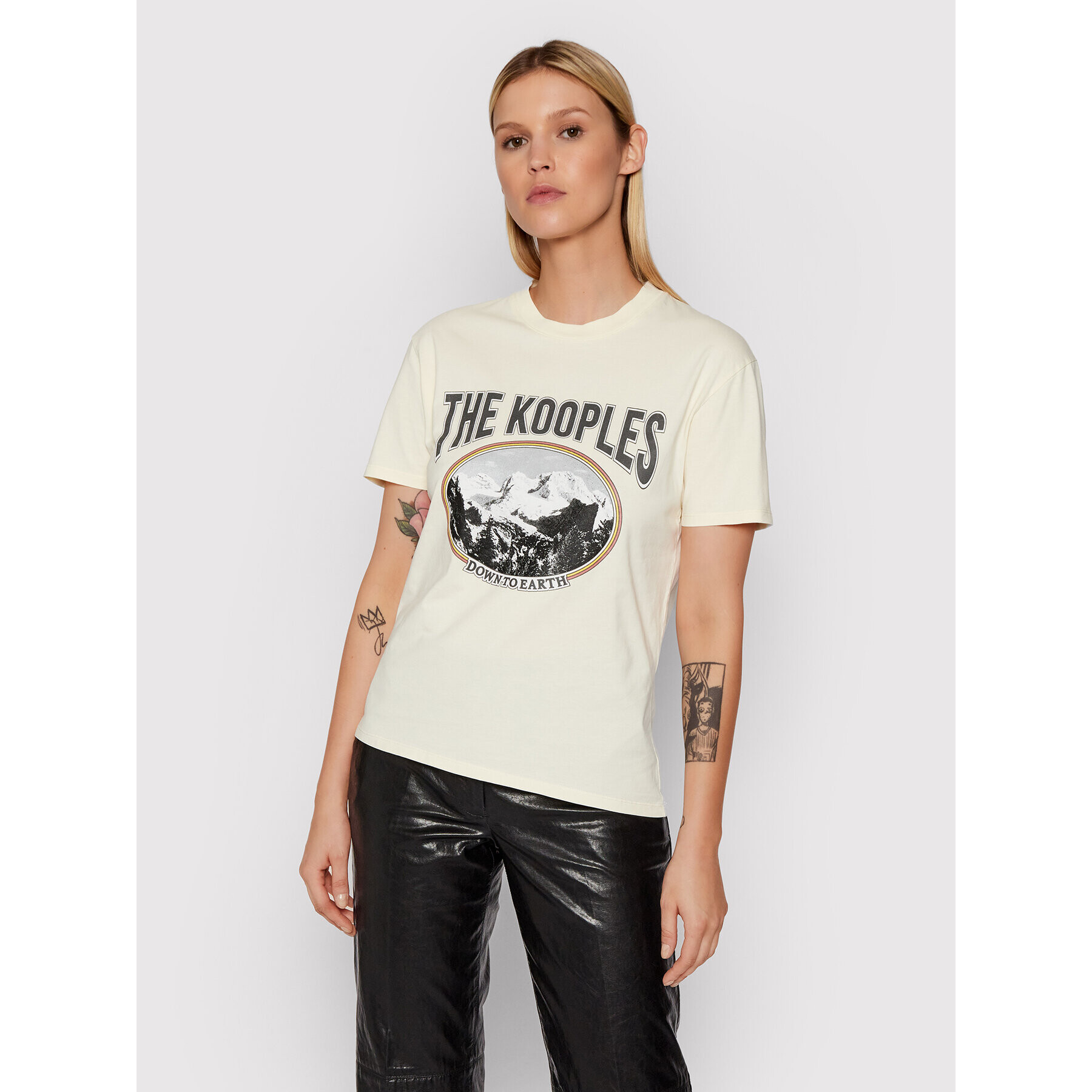 The Kooples T-Shirt Print FTSC23030K Žlutá Regular Fit - Pepit.cz