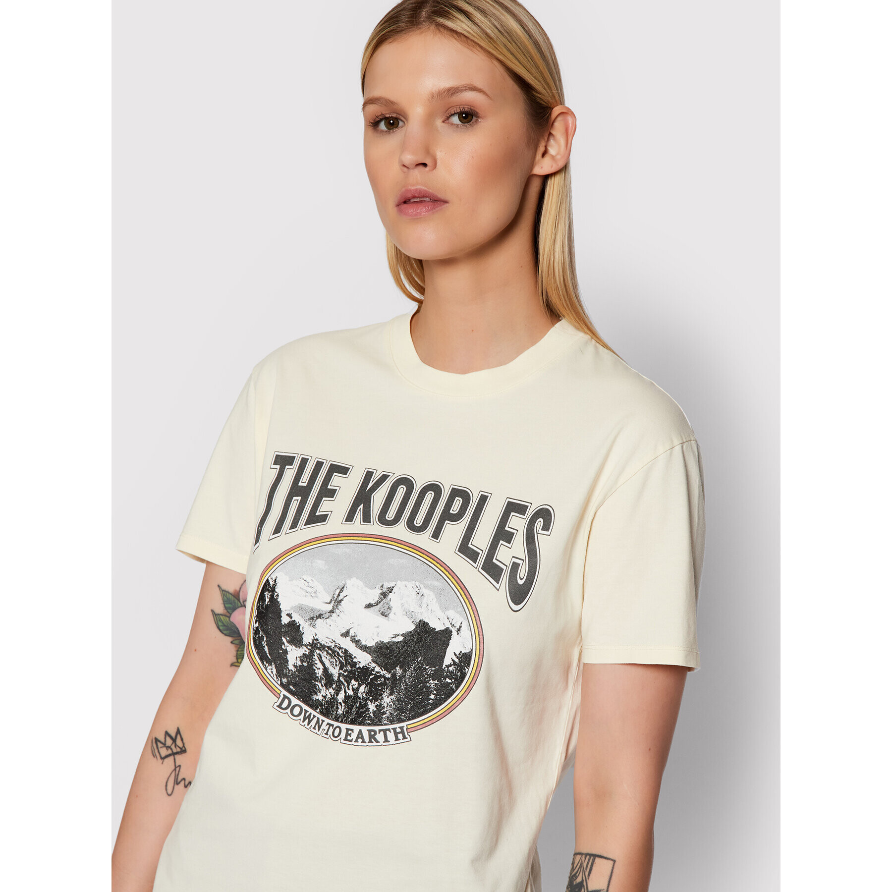 The Kooples T-Shirt Print FTSC23030K Žlutá Regular Fit - Pepit.cz